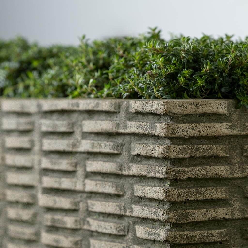 Weft Rectangular Cast Stone Planter