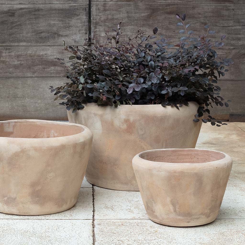 Whitby Terra Cotta Planter Set of 3 in Antico Terra Cotta Finish