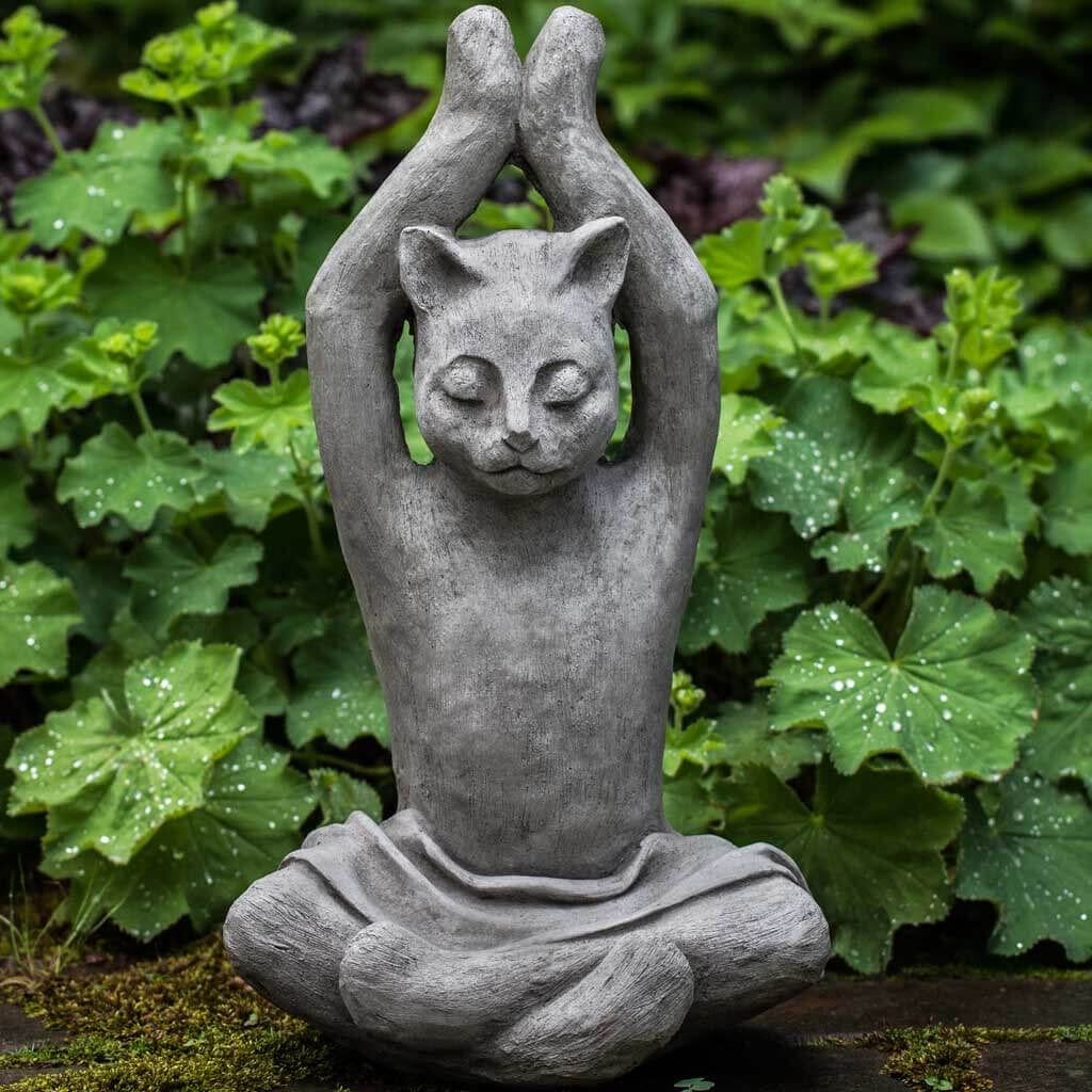 Yoga Cat Cast Stone Garden Statue