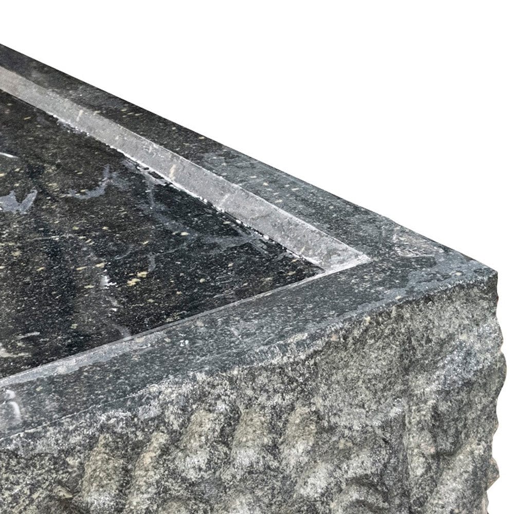 Yoshida Square Stone Fountain Natural Rough Sides - Outdoor Art Pros