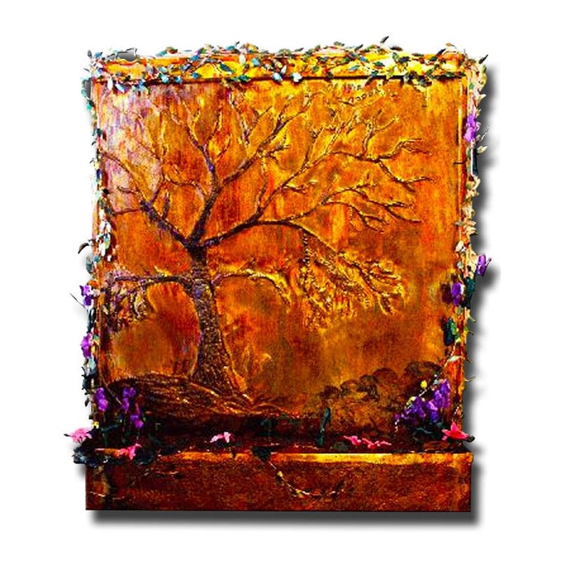 8 Foot Golden Oak Wall Fountain