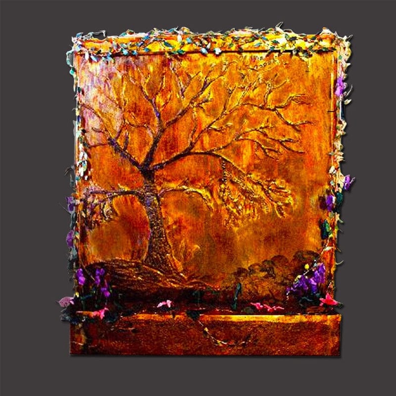 8 Foot Golden Oak Wall Fountain