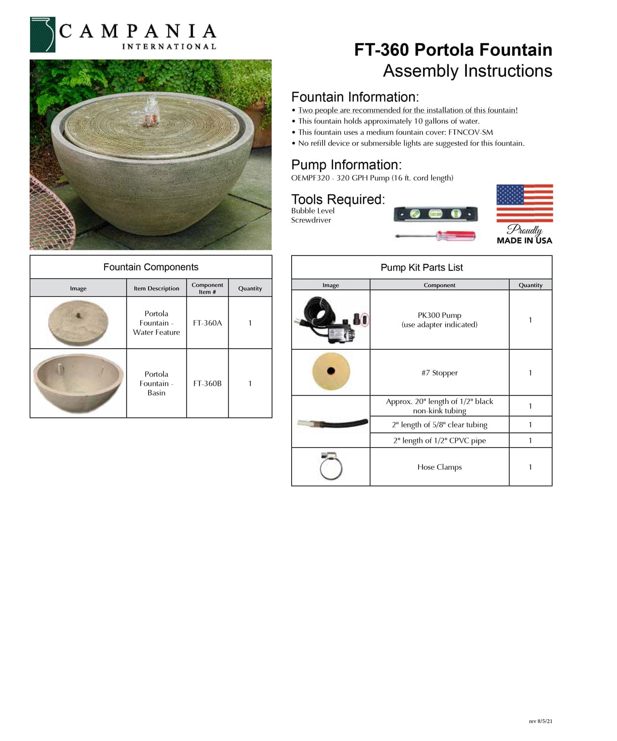 Portola Cast Stone Fountain | Zen Garden Fountain