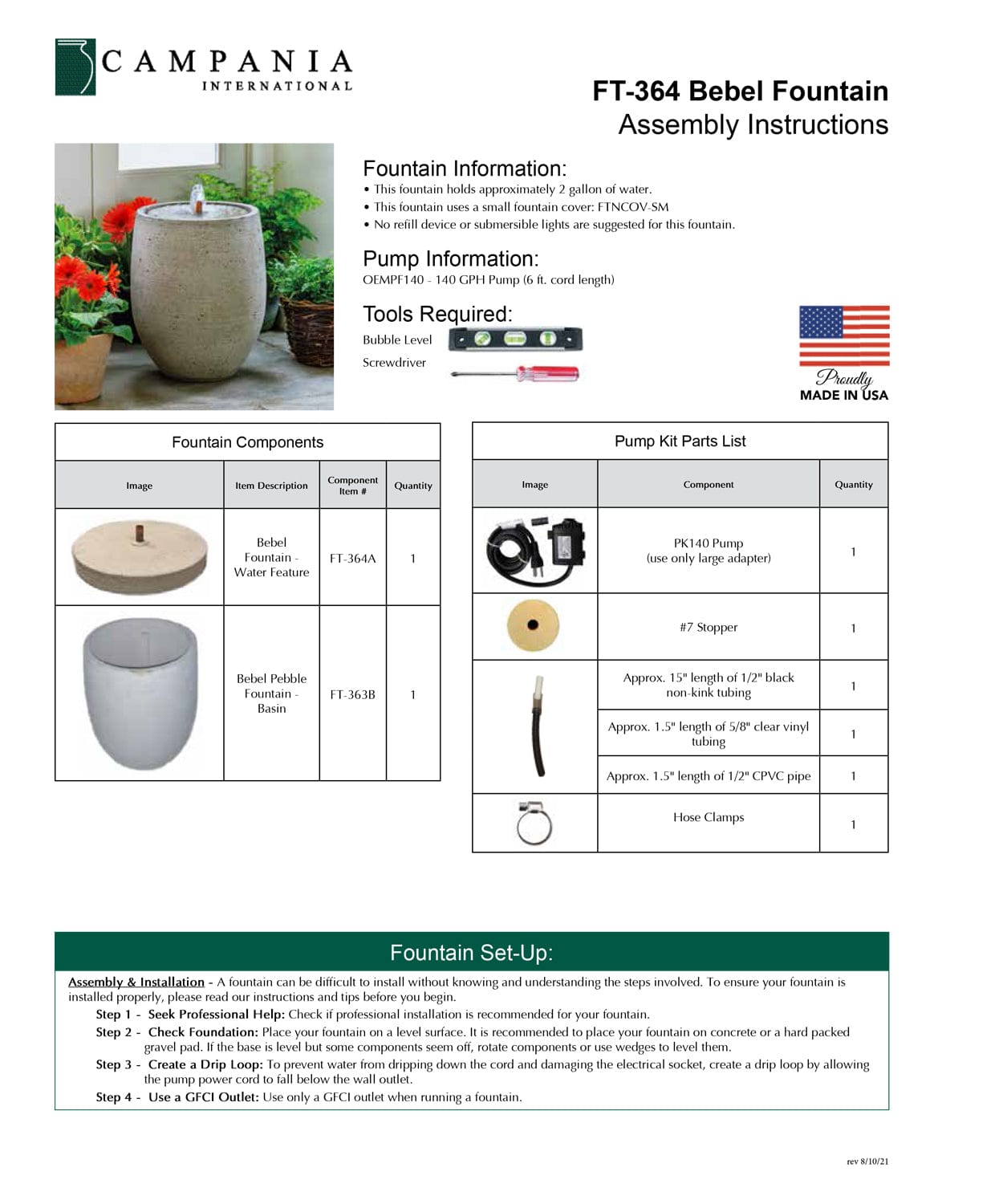 Bebel Cast Stone Fountain