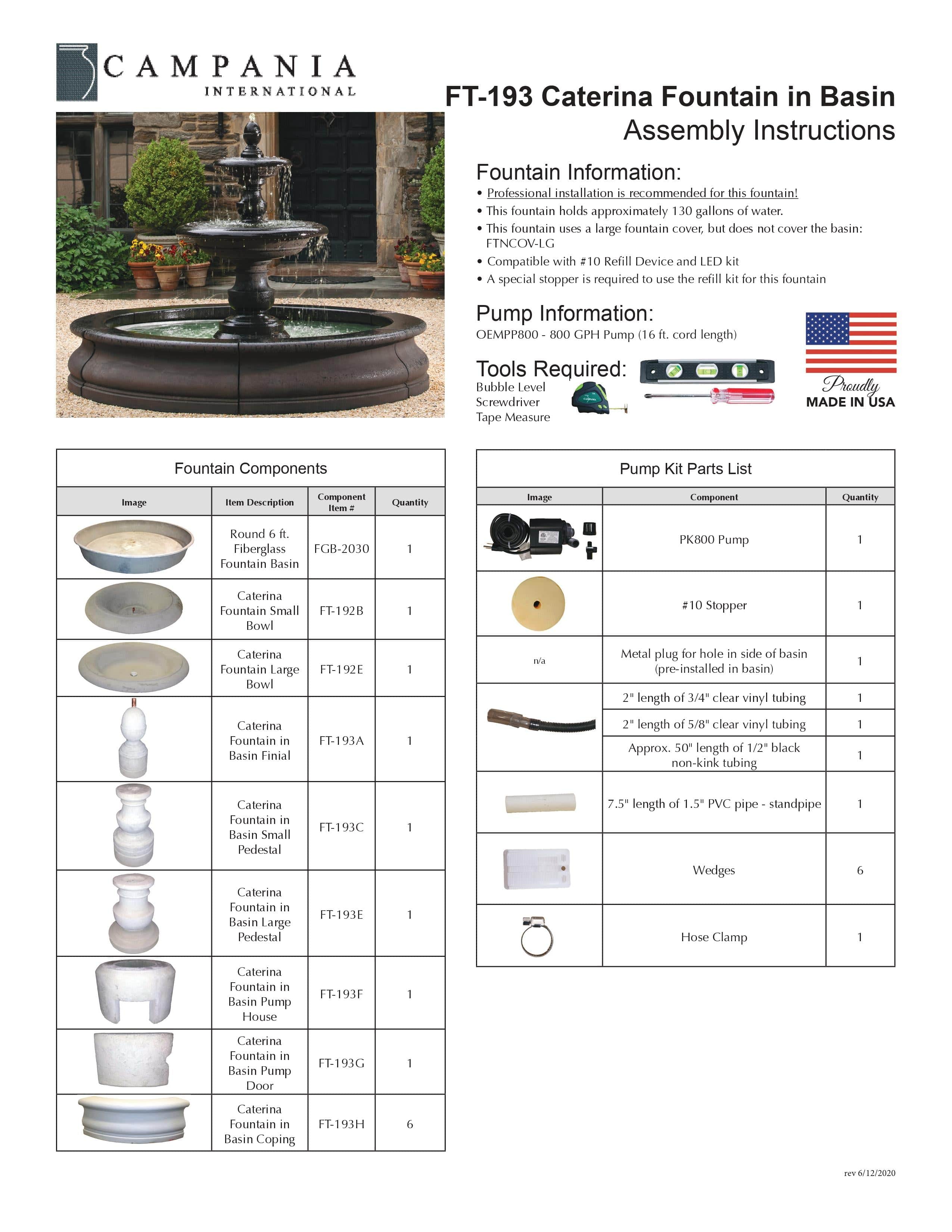 Caterina Outdoor Water Fountain in Basin - Outdoor Art Pros