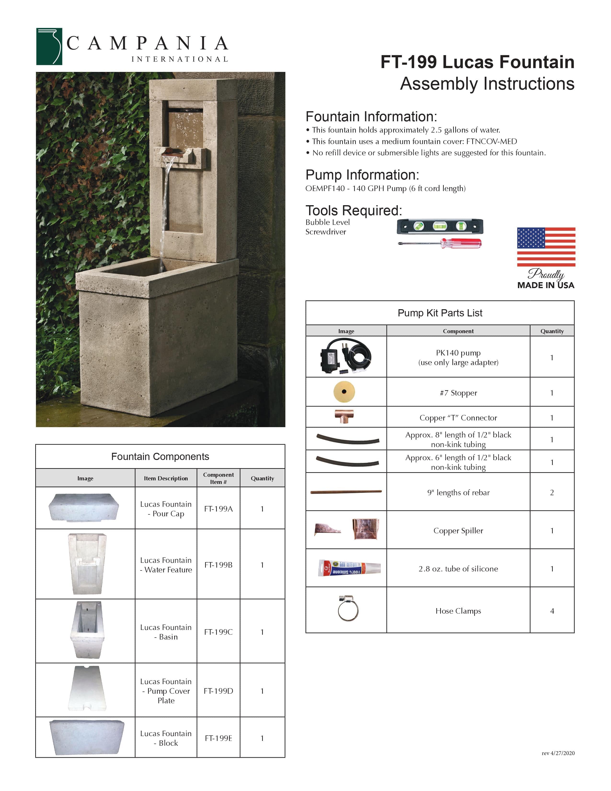 Lucas Garden Water Fountain - Outdoor Art Pros