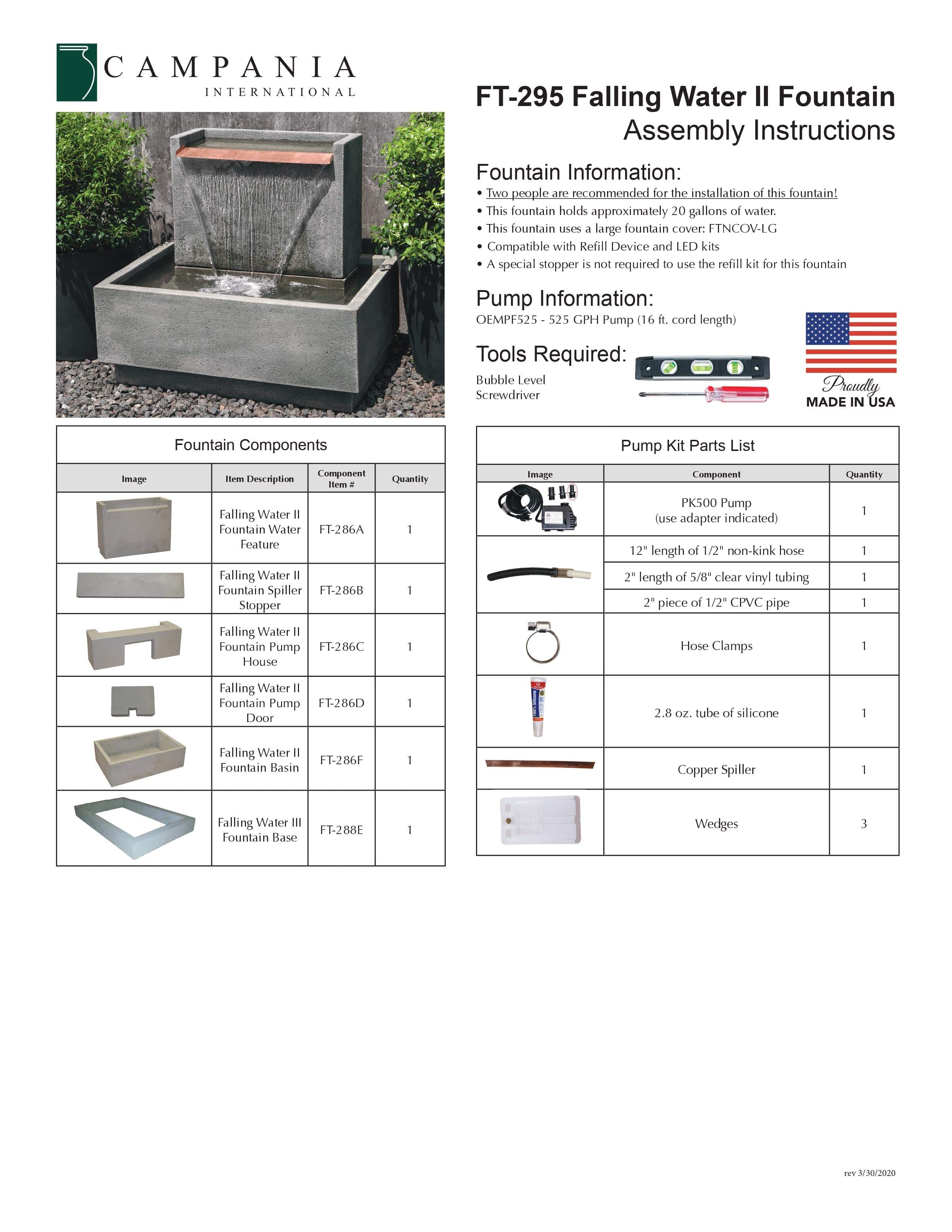 Falling Water II Garden Fountain - Outdoor Art Pros