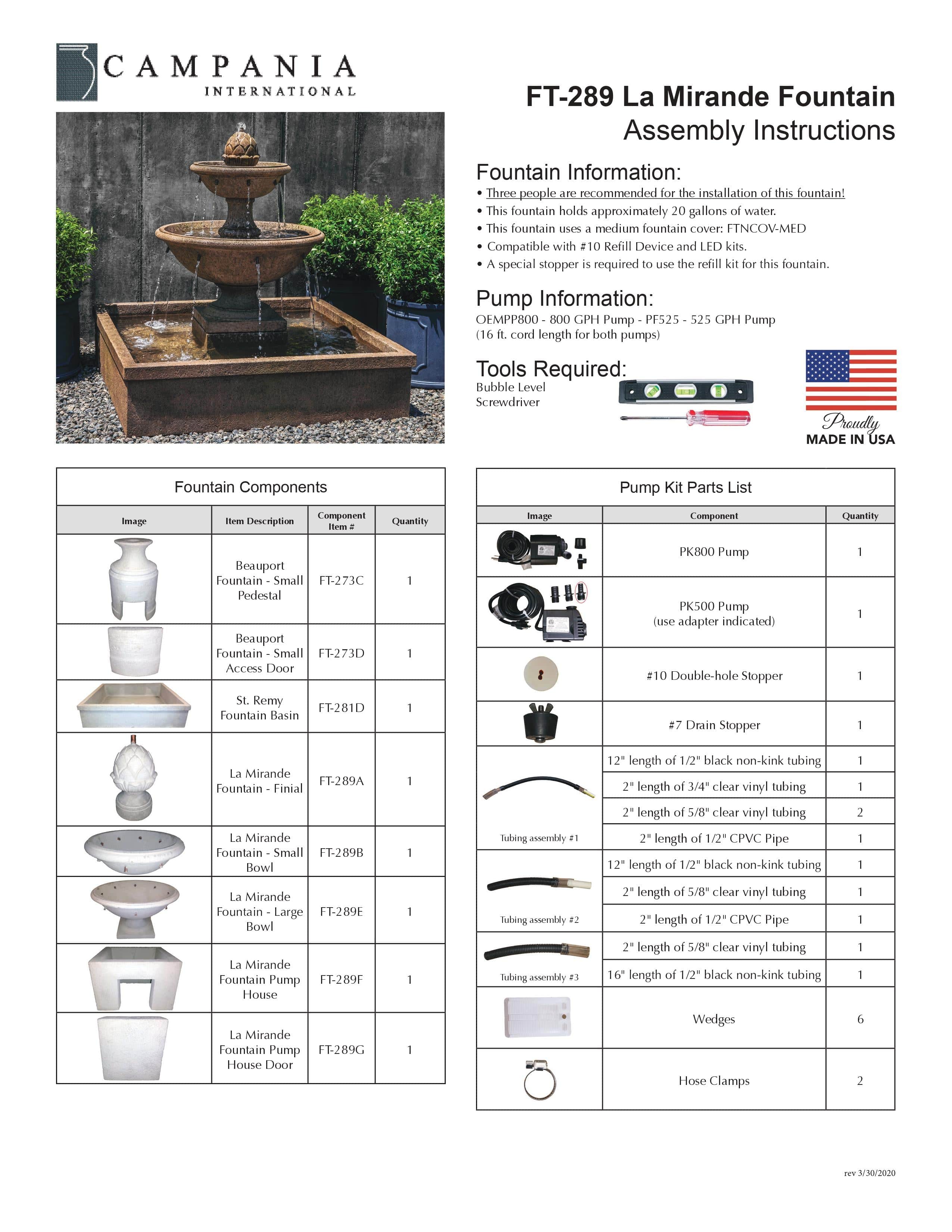 La Mirande Fountain - Outdoor Art Pros