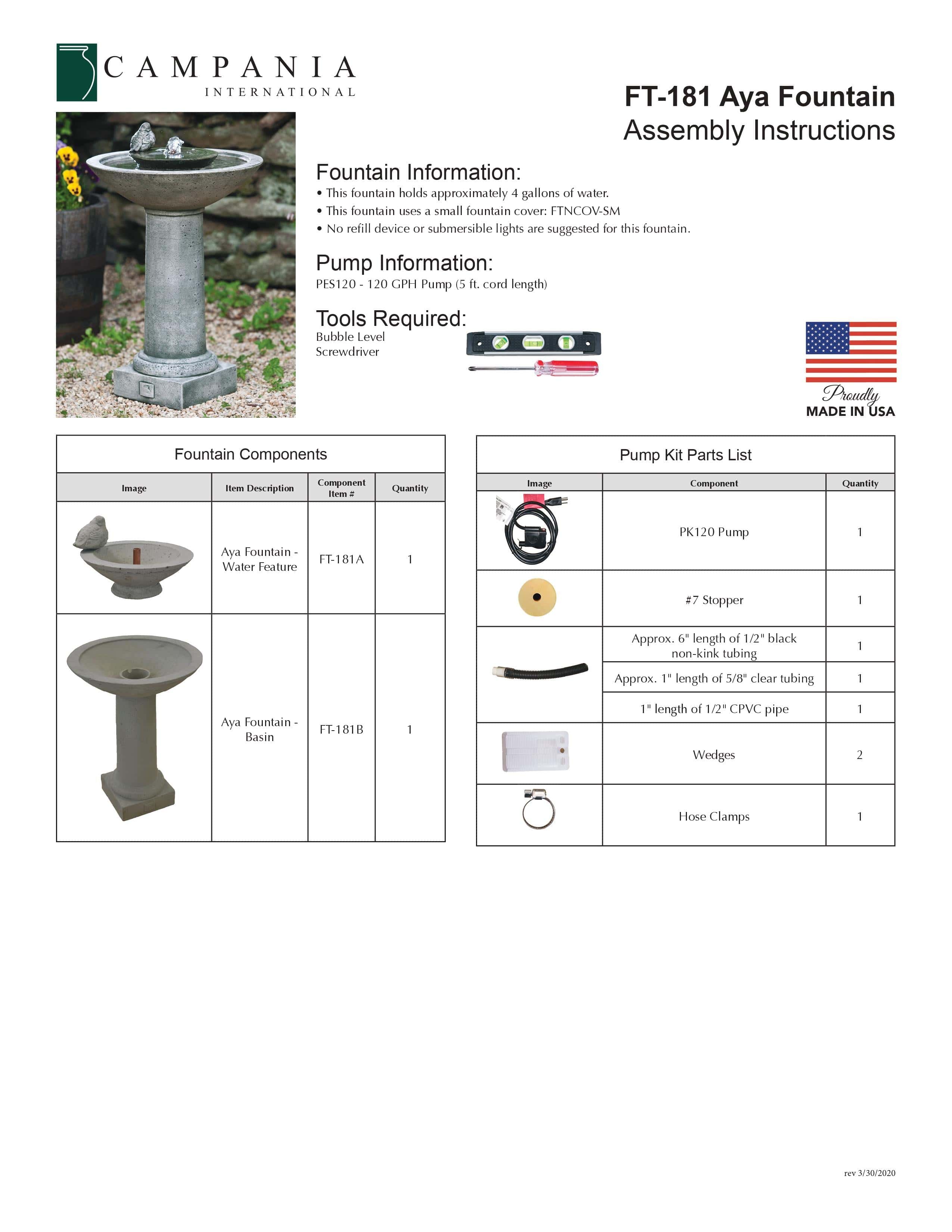Aya Bird Water Fountain - Outdoor Art Pros