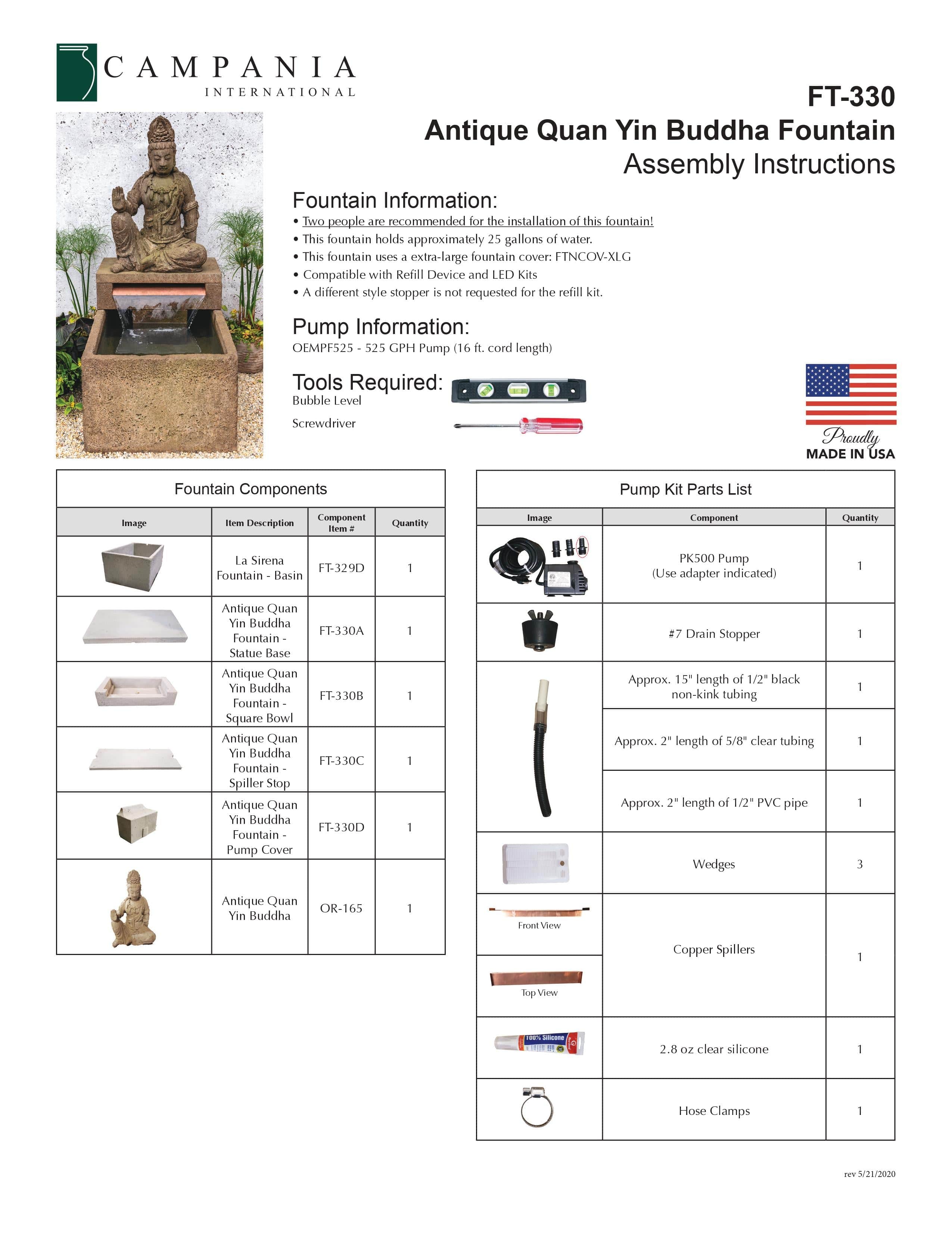 Antique Quan Yin Buddha Outdoor Fountain - Outdoor Art Pros