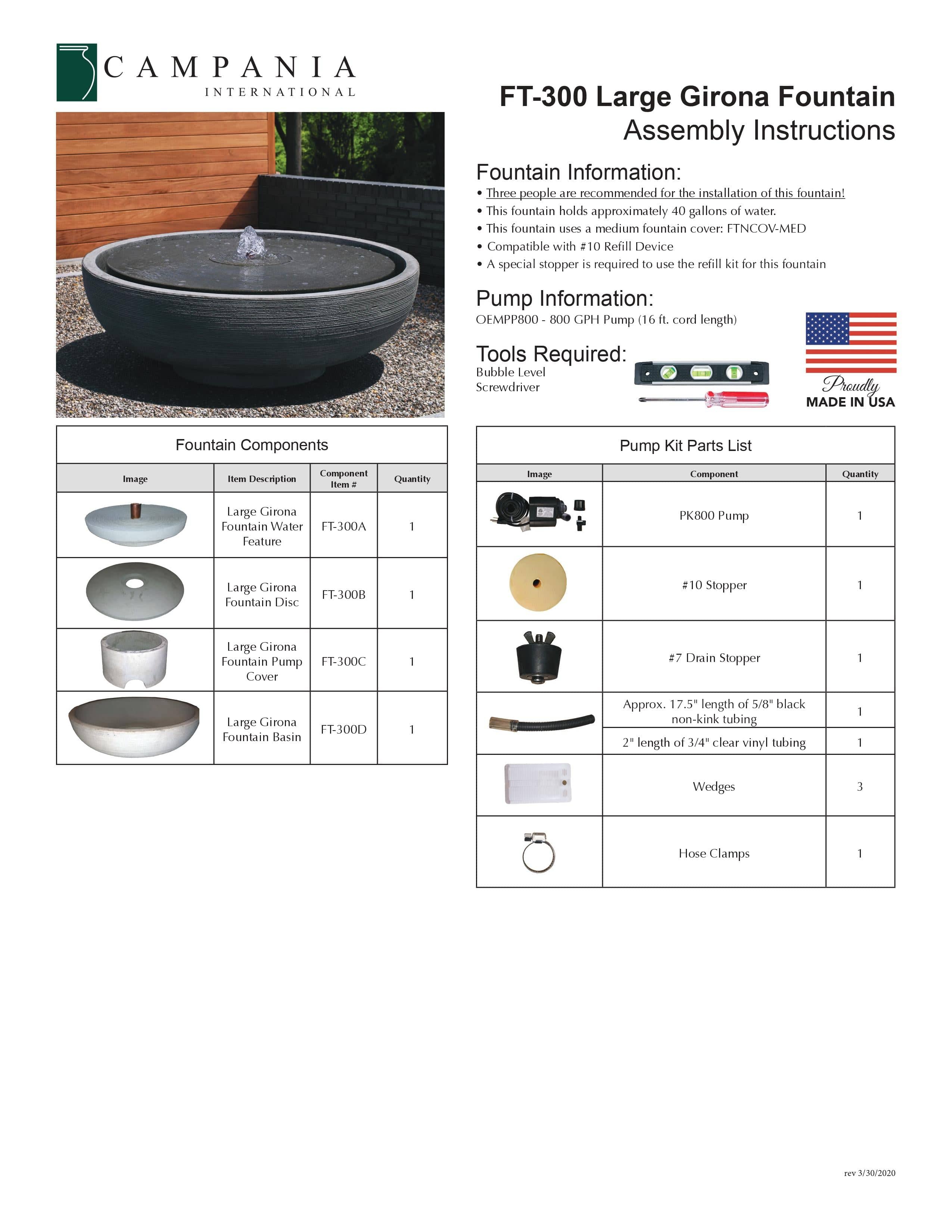 Large Girona Garden Fountain - Outdoor Art Pros