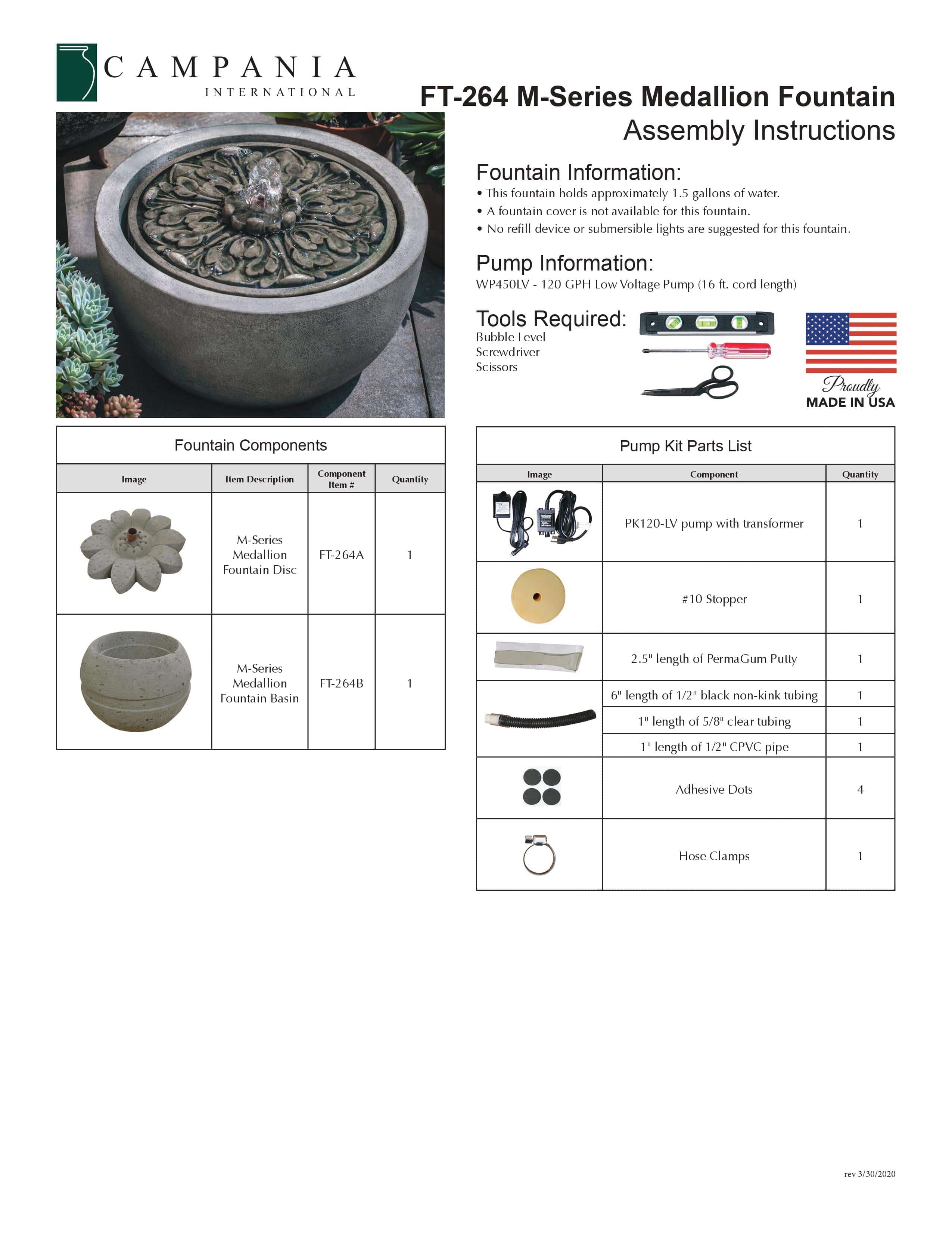 M-Series Medallion Garden Water Fountain - Outdoor Art Pros