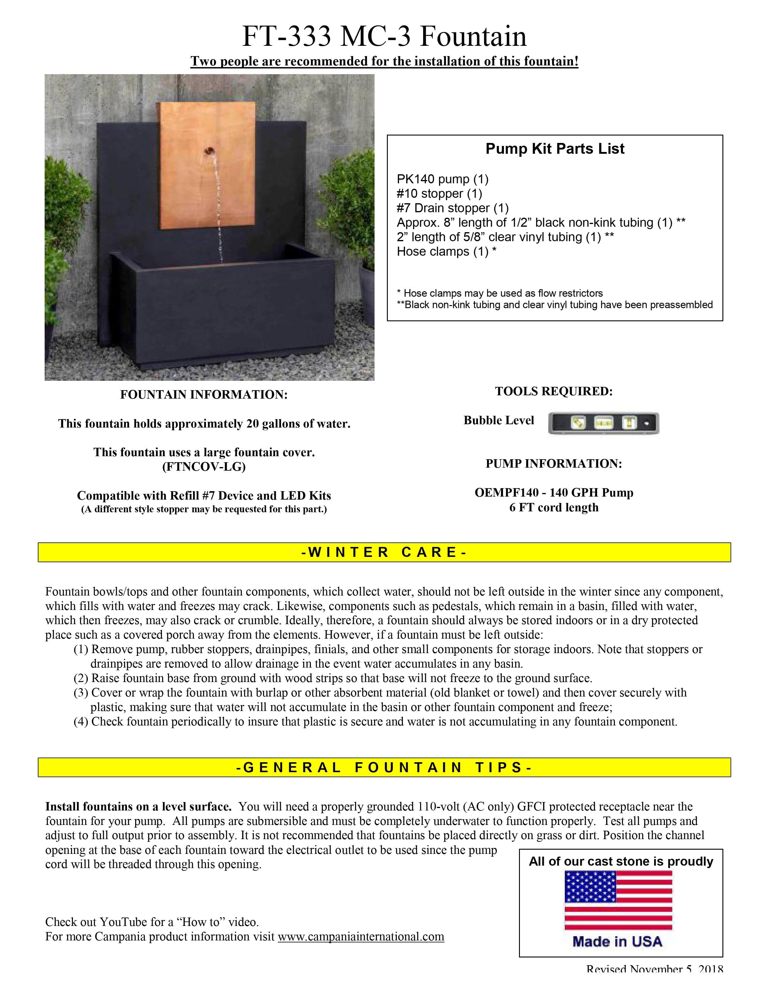 MC3 Wall Outdoor Fountain - Corten Steel - Outdoor Art Pros