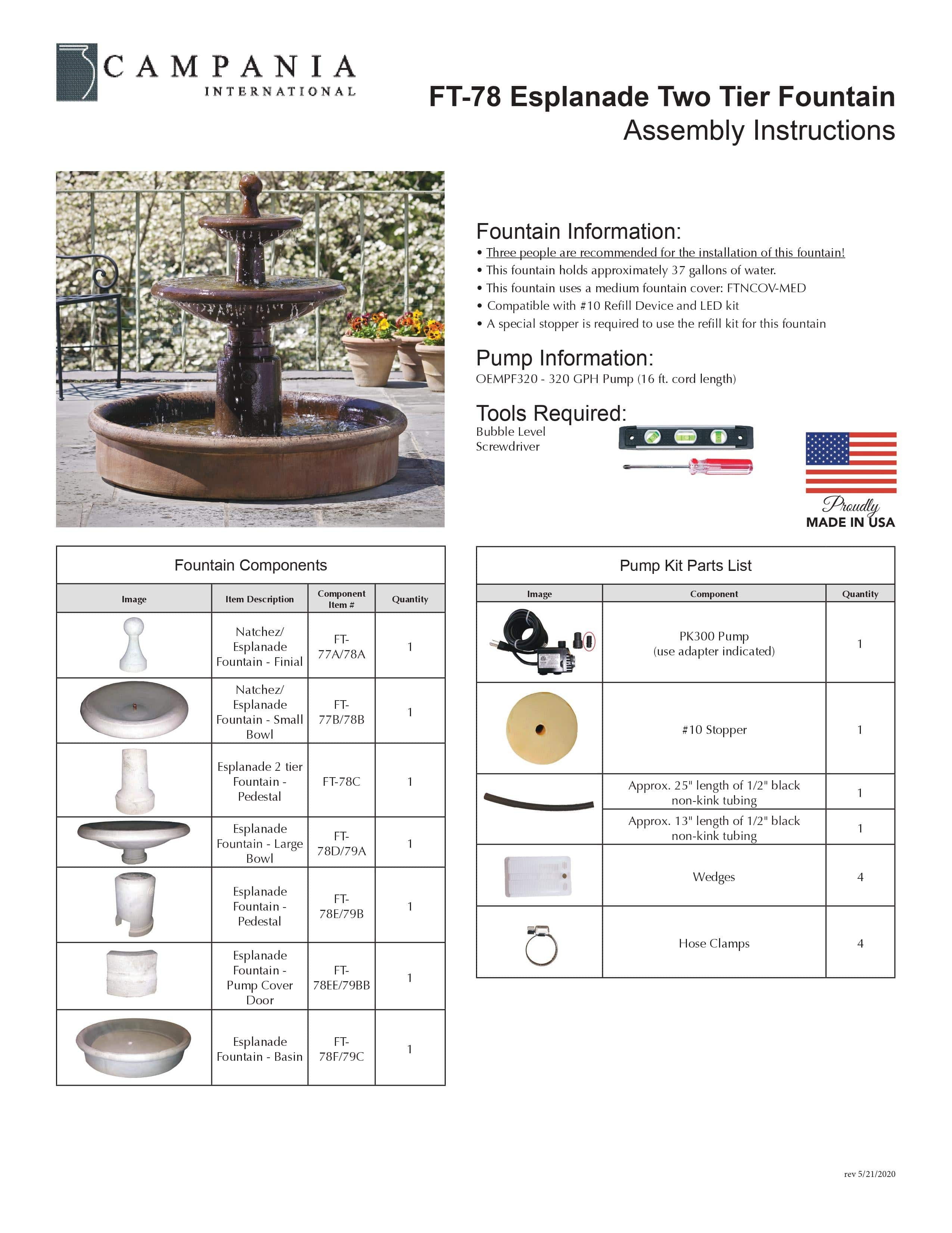 Esplanade Two Tier Water Fountain - Outdoor Art Pros