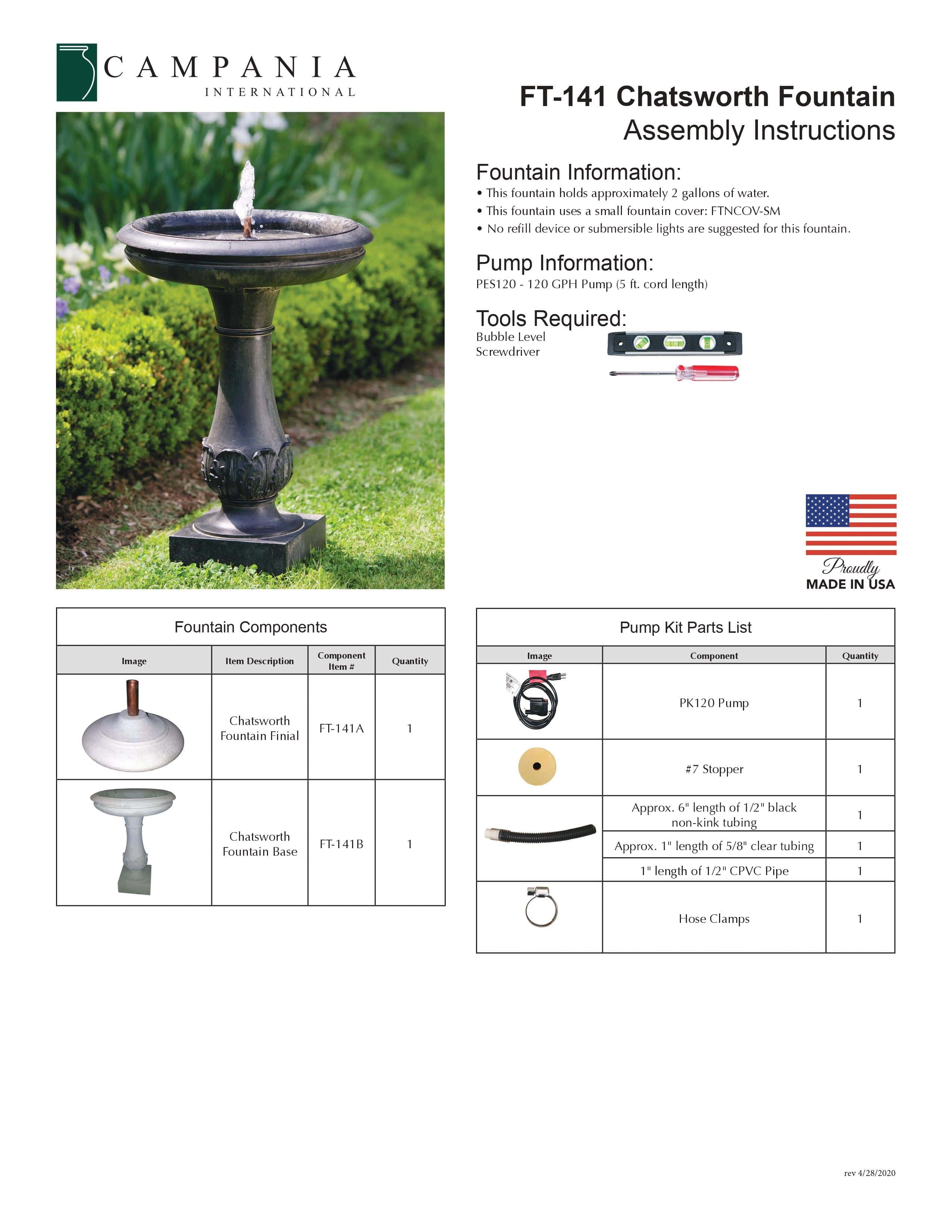 Chatsworth Water Fountain - Outdoor Art Pros