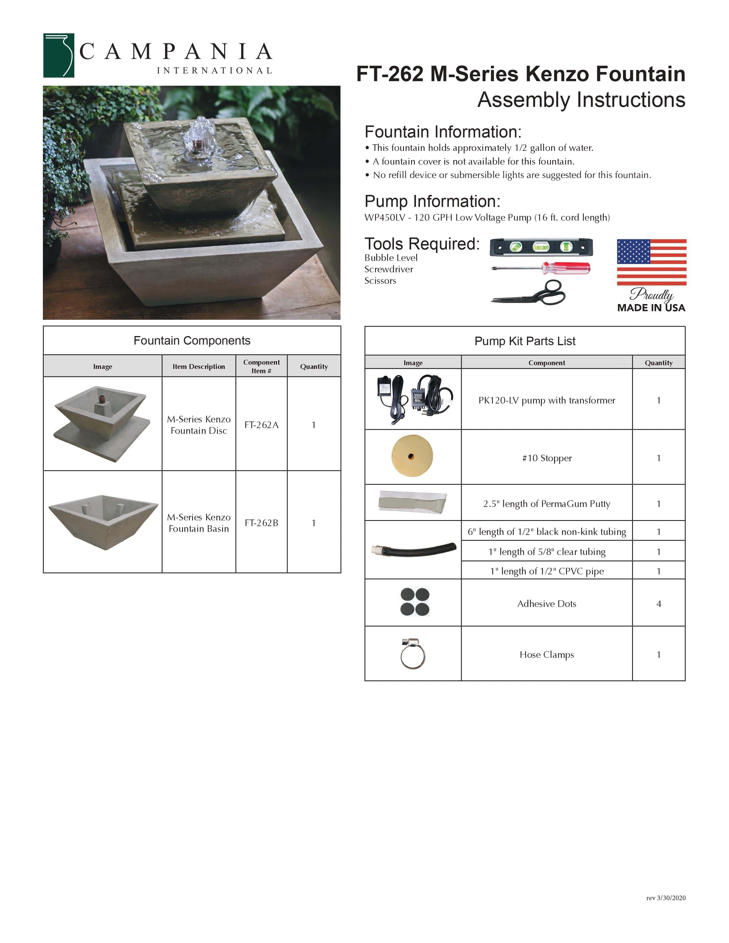 M-Series Kenzo Garden Water Fountain - Outdoor Art Pros