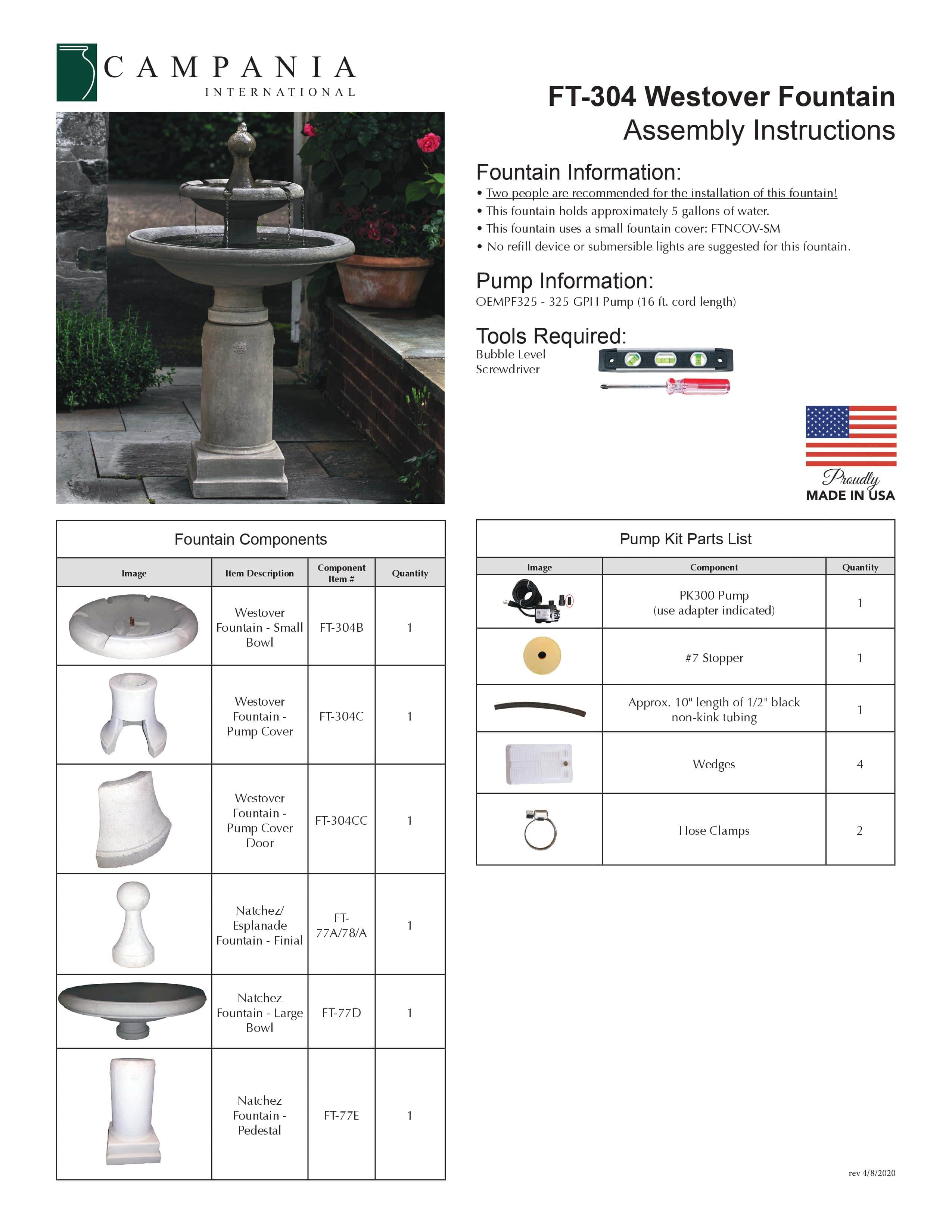 Westover Two Tier Garden Fountain - Outdoor Art Pros