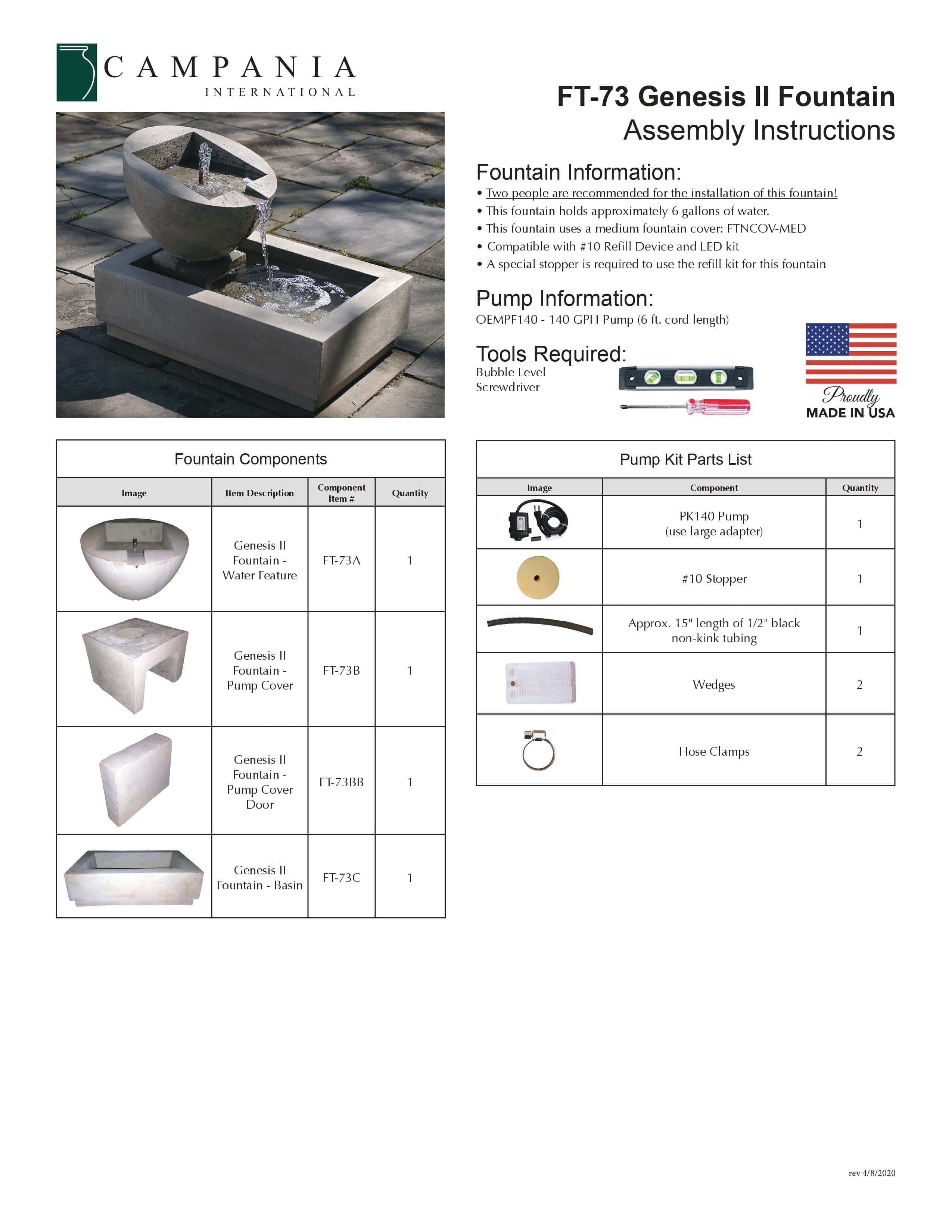 Genesis II Garden Water Fountain - Outdoor Art Pros