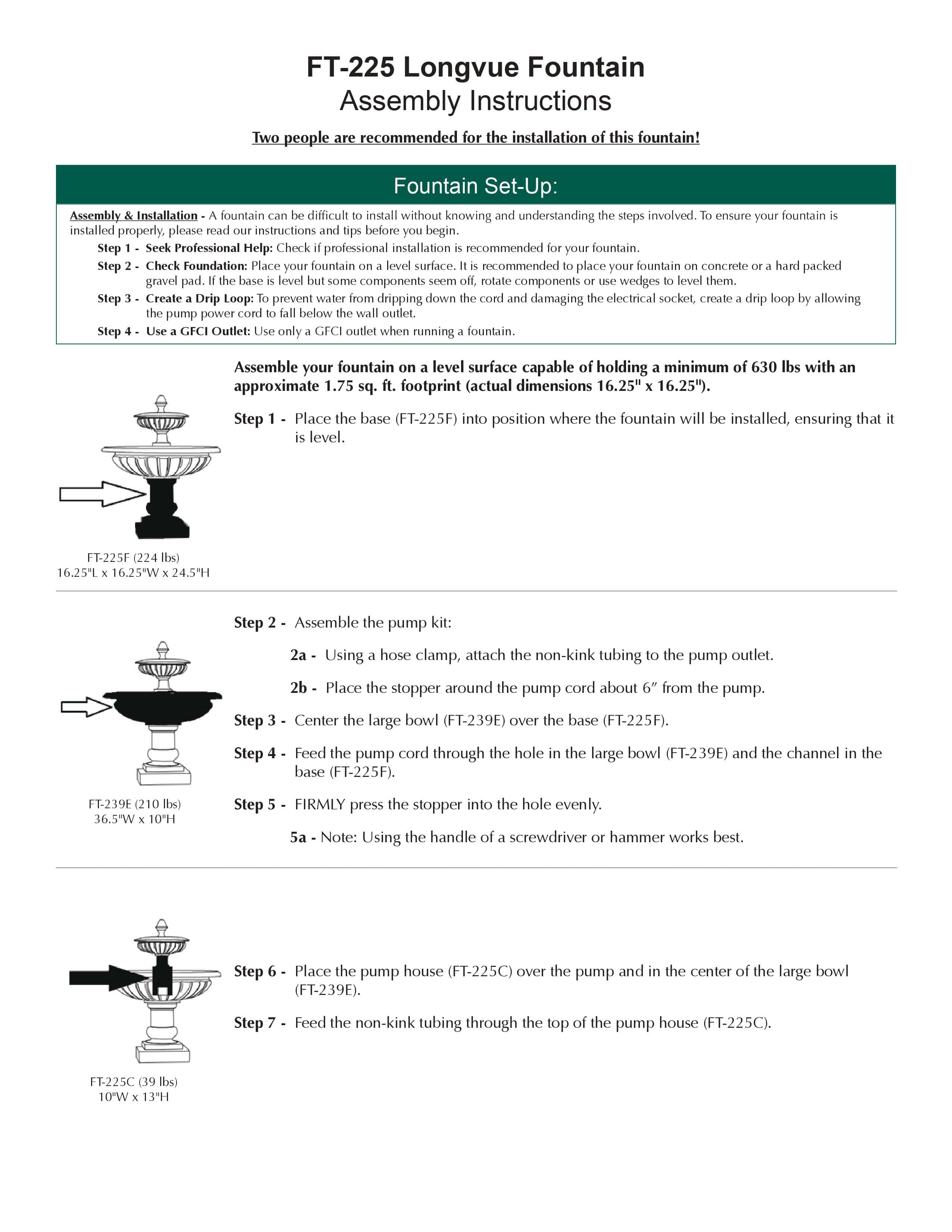 Longvue Garden Water Fountain - Outdoor Art Pros