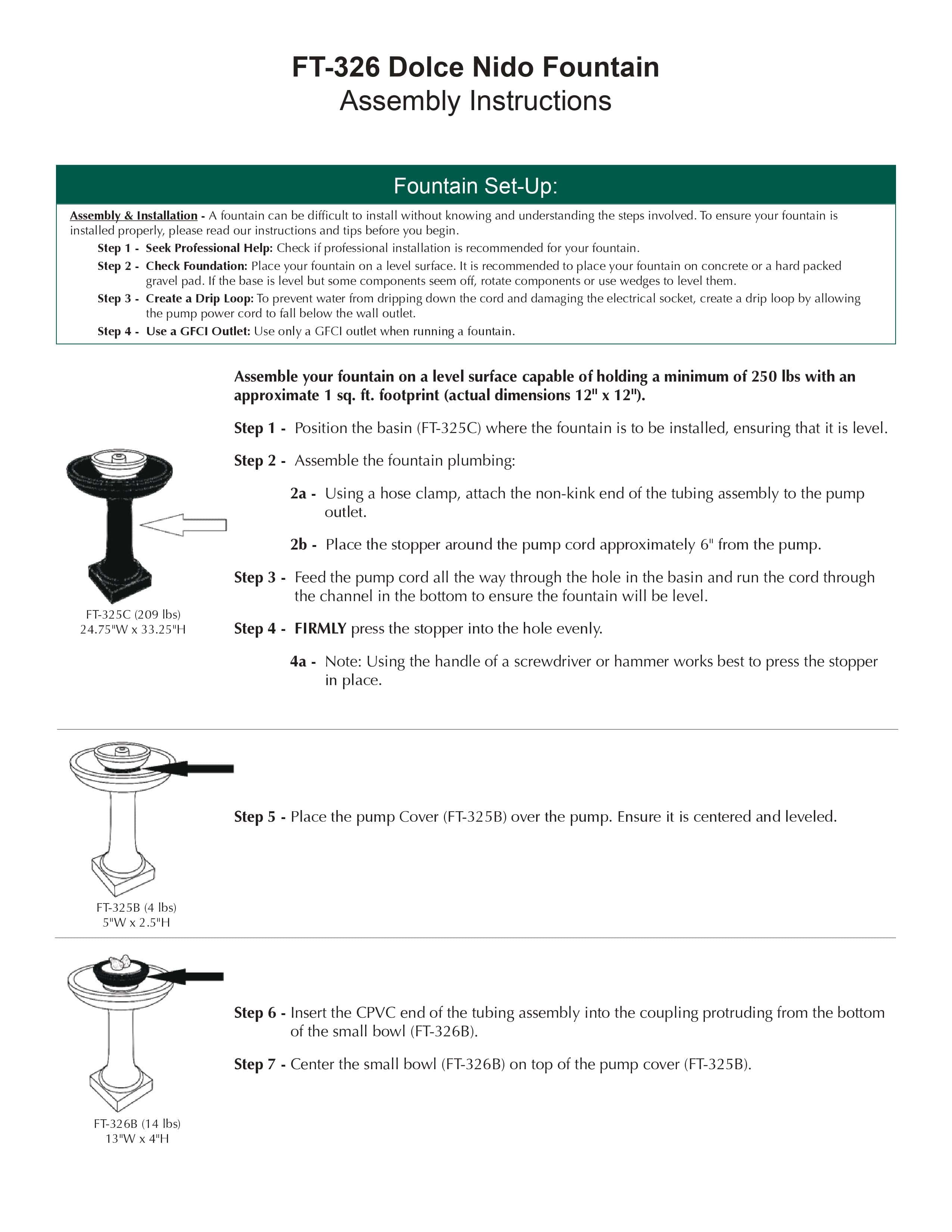 Dolce Nido Garden Fountain - Outdoor Art Pros