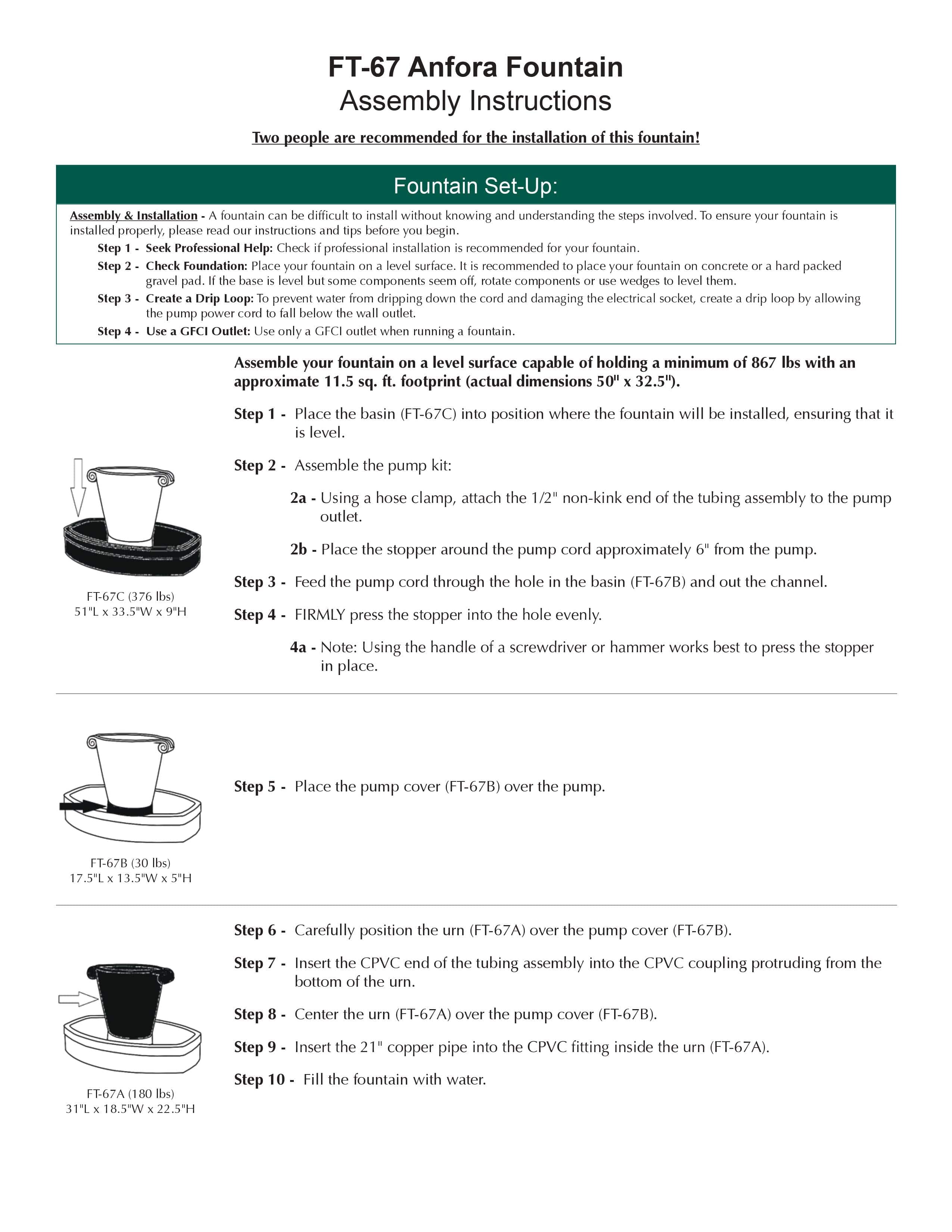 Anfora Water Fountain - Outdoor Art Pros