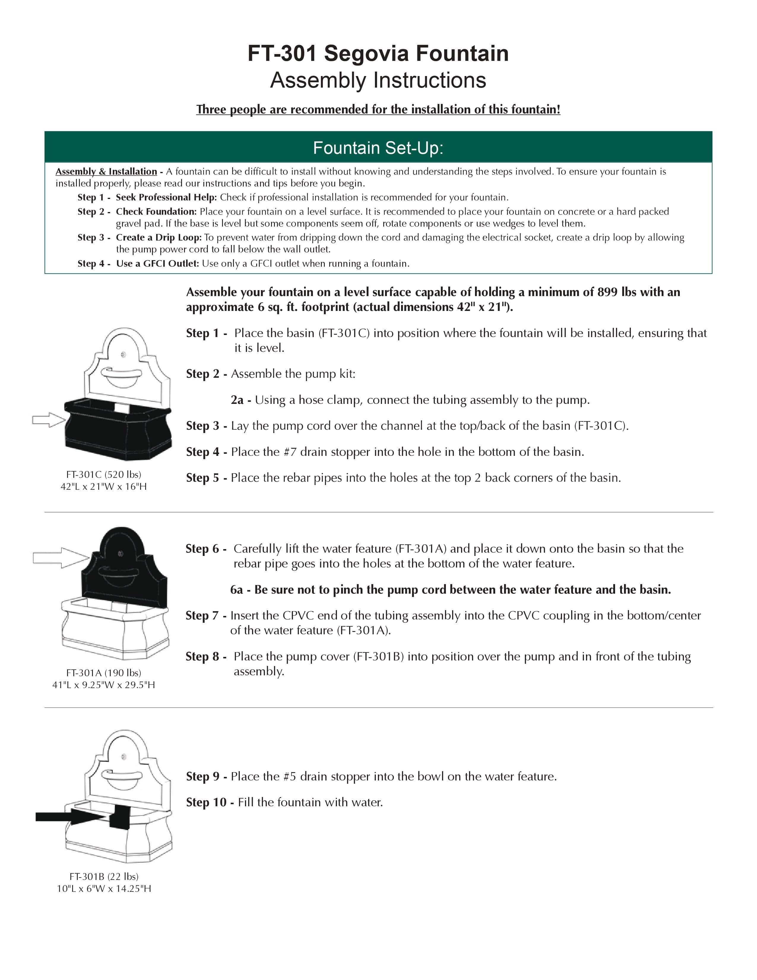 Segovia Wall Outdoor Fountain - Outdoor Art Pros