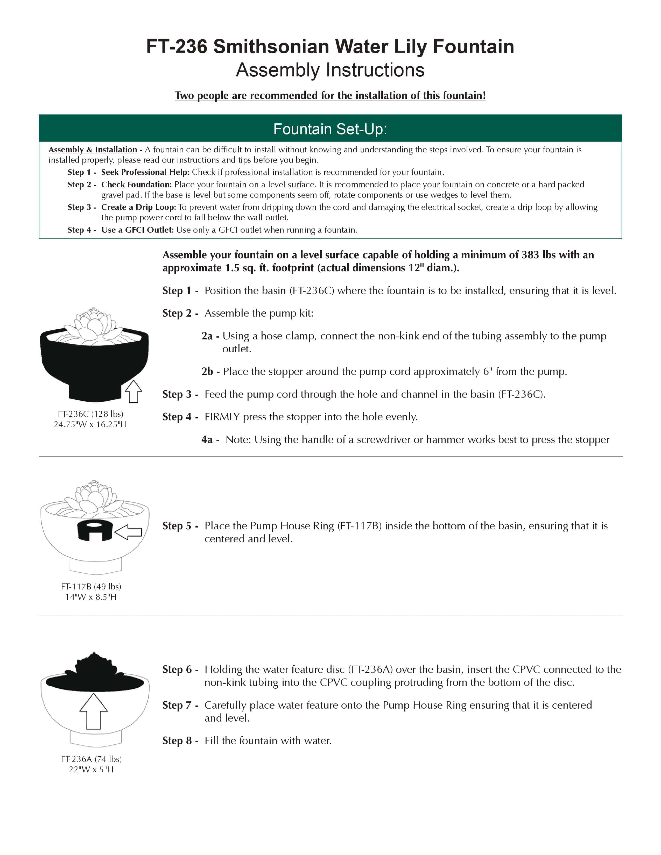 Smithsonian Lotus Garden Water Fountain - Outdoor Art Pros