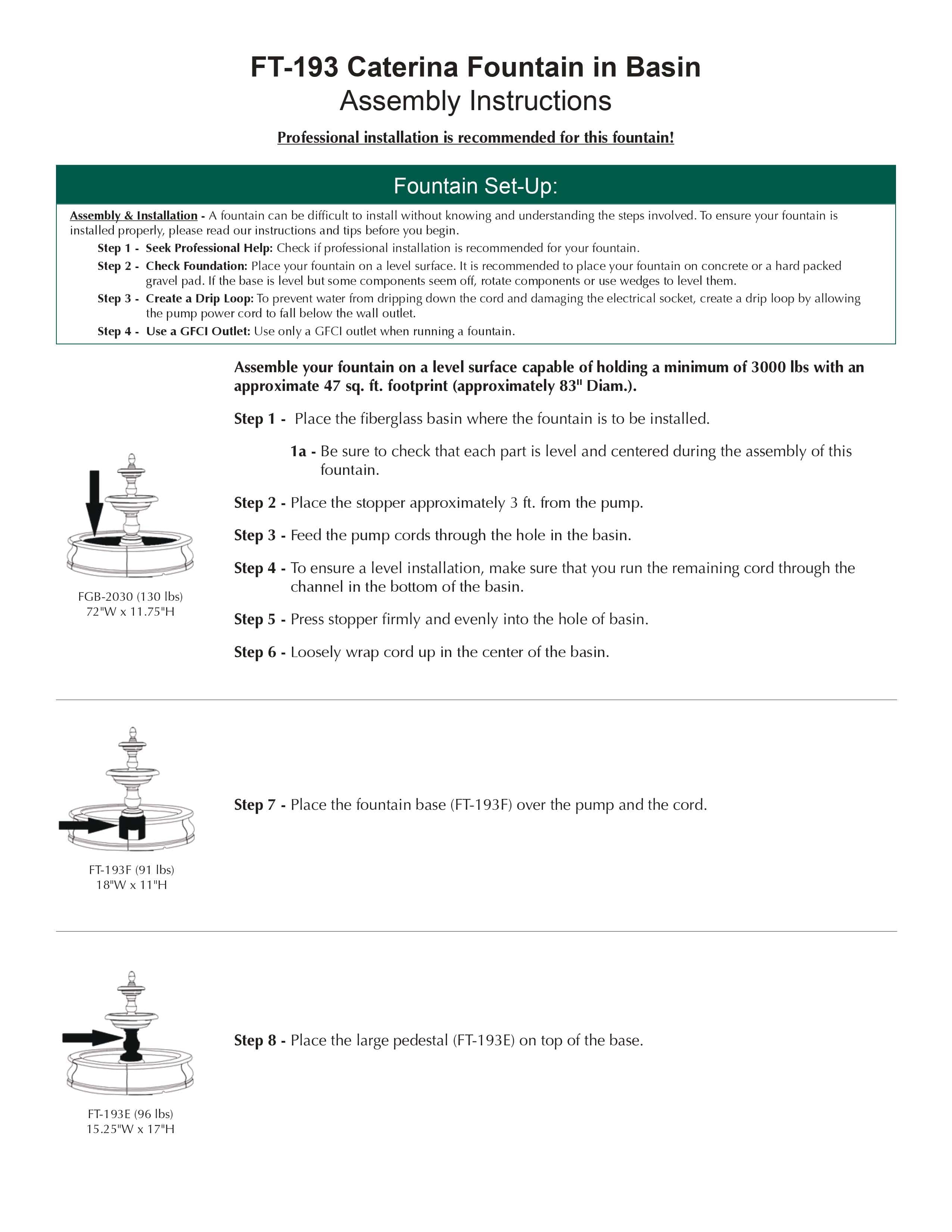 Caterina Outdoor Water Fountain in Basin - Outdoor Art Pros