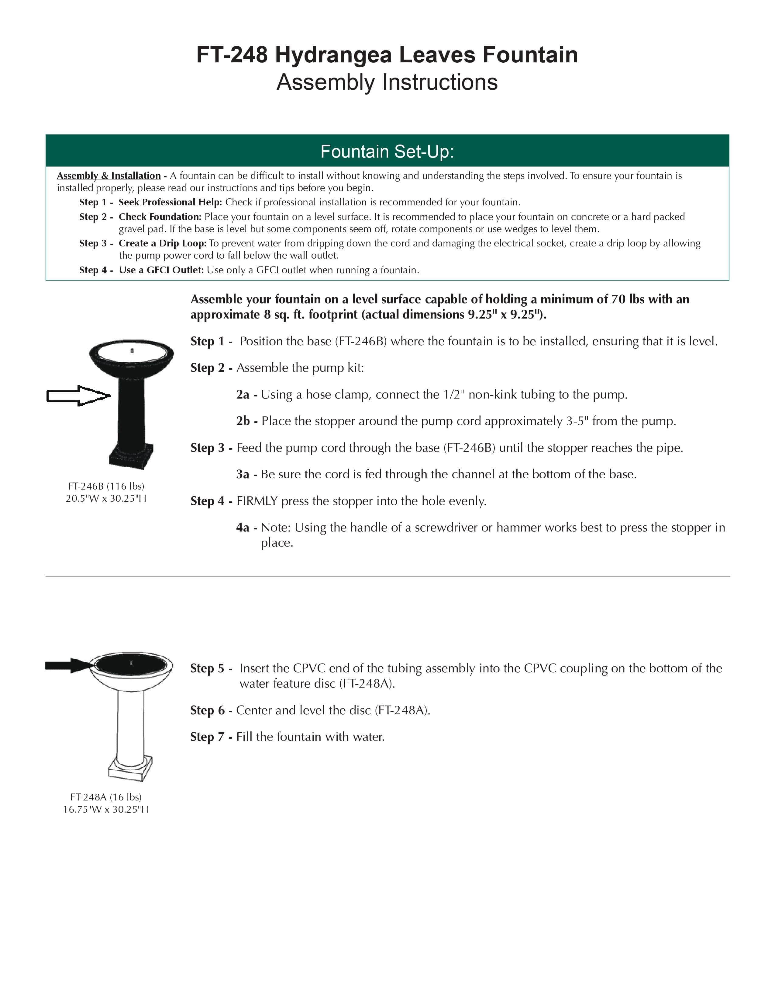 Hydrangea Leaves Birdbath Garden Water Fountain - Outdoor Art Pros