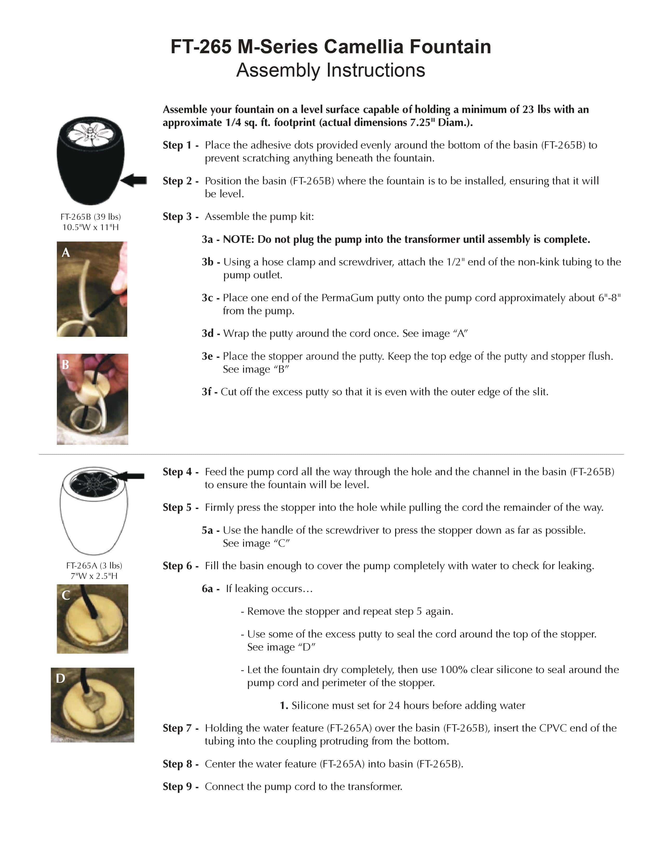 M-Series Camellia Garden Water Fountain - Outdoor Art Pros