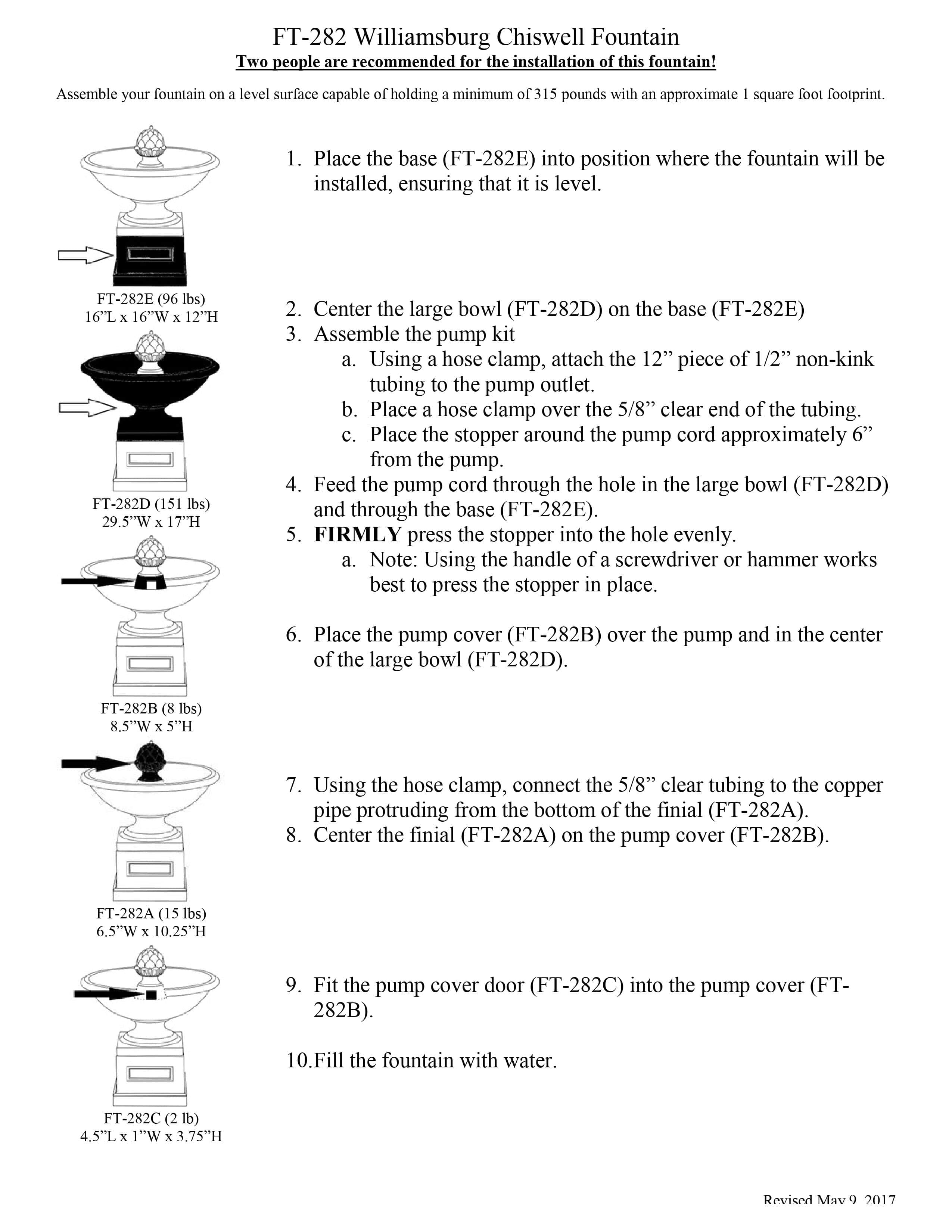 Williamsburg Chiswell Garden Fountain - Outdoor Art Pros