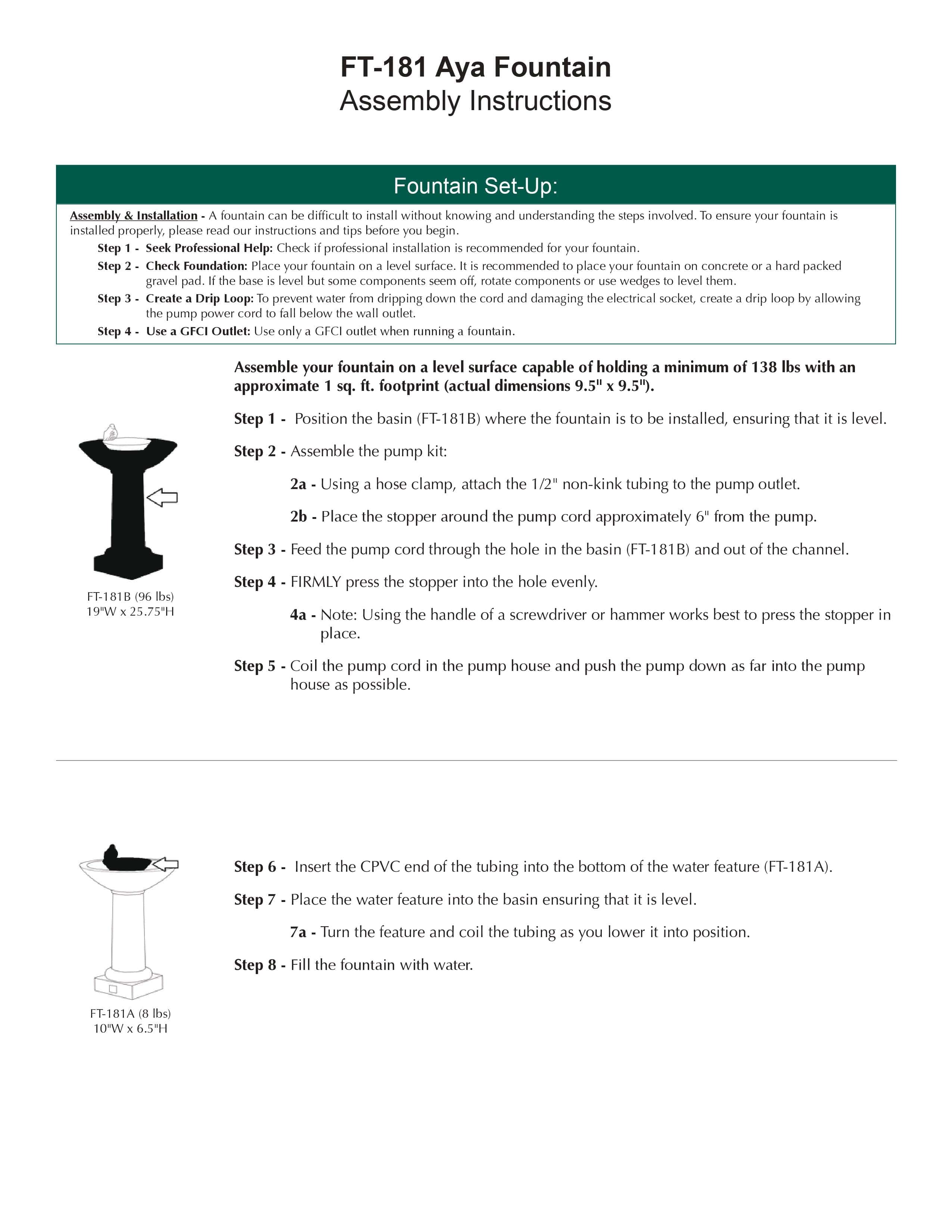 Aya Bird Water Fountain - Outdoor Art Pros