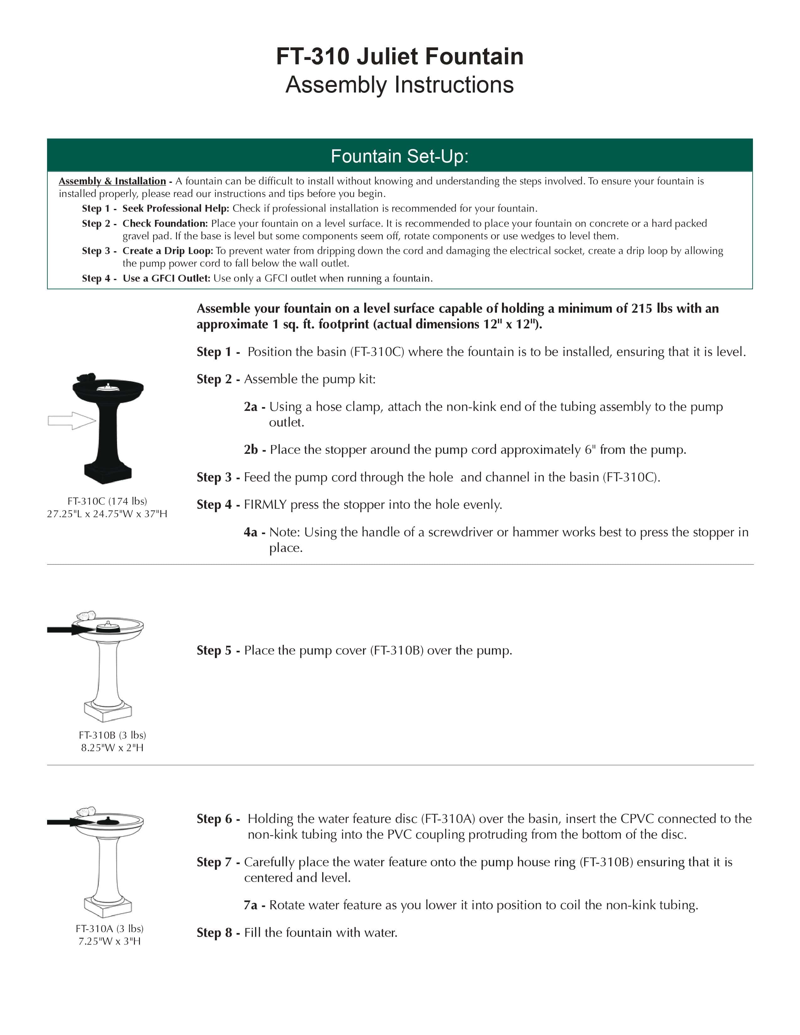 Juliet Garden Fountain - Outdoor Art Pros