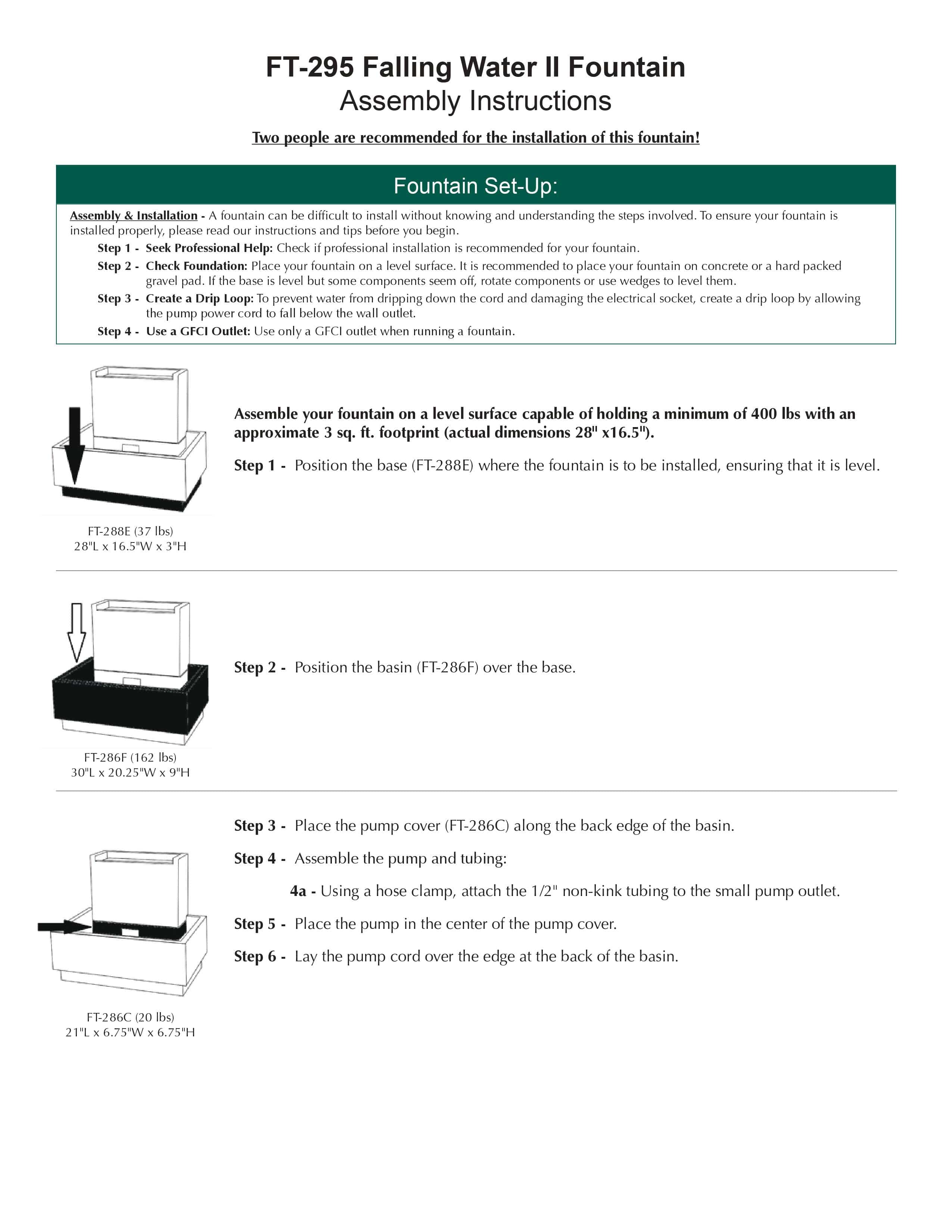 Falling Water II Garden Fountain - Outdoor Art Pros