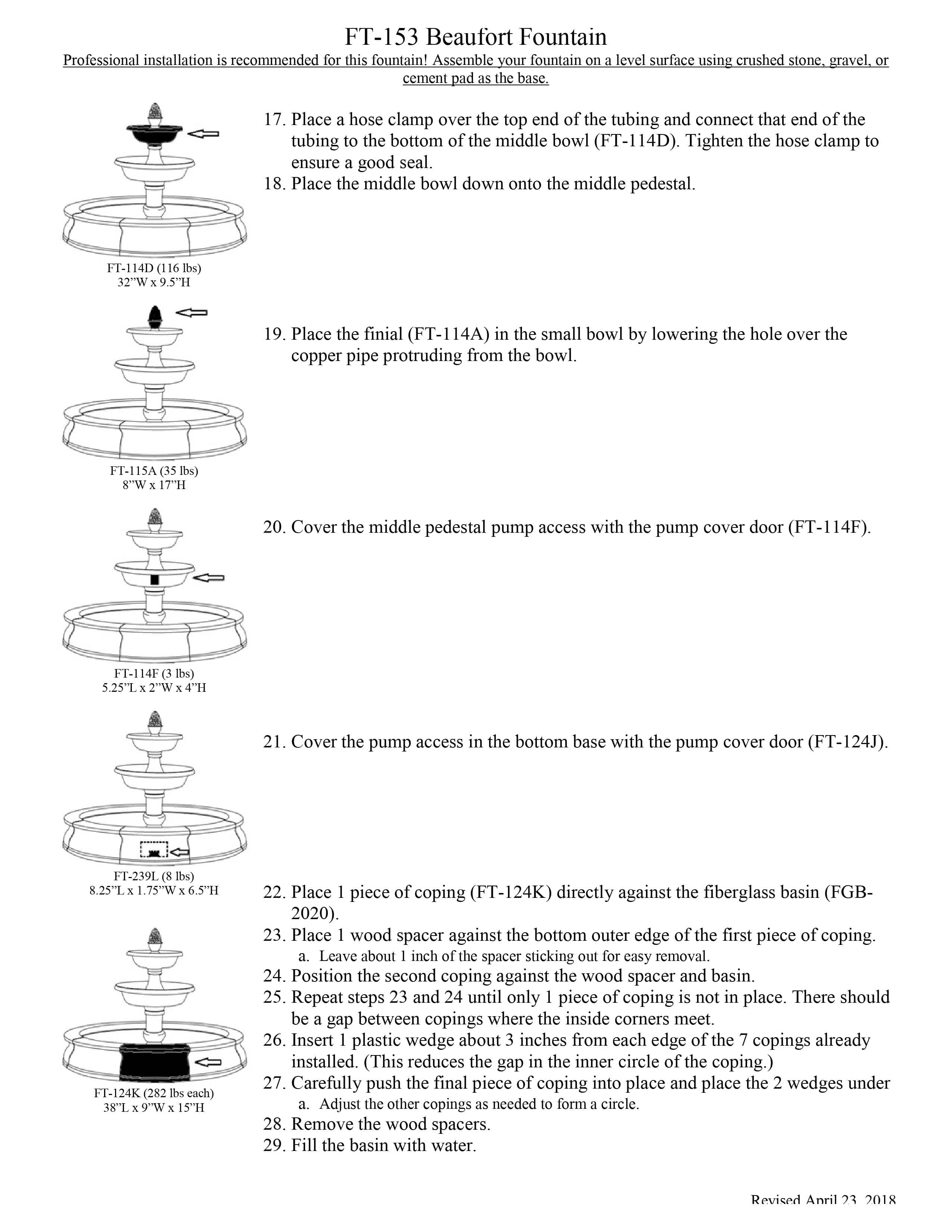 Beaufort Outdoor Water Fountain with Pool - Outdoor Art Pros