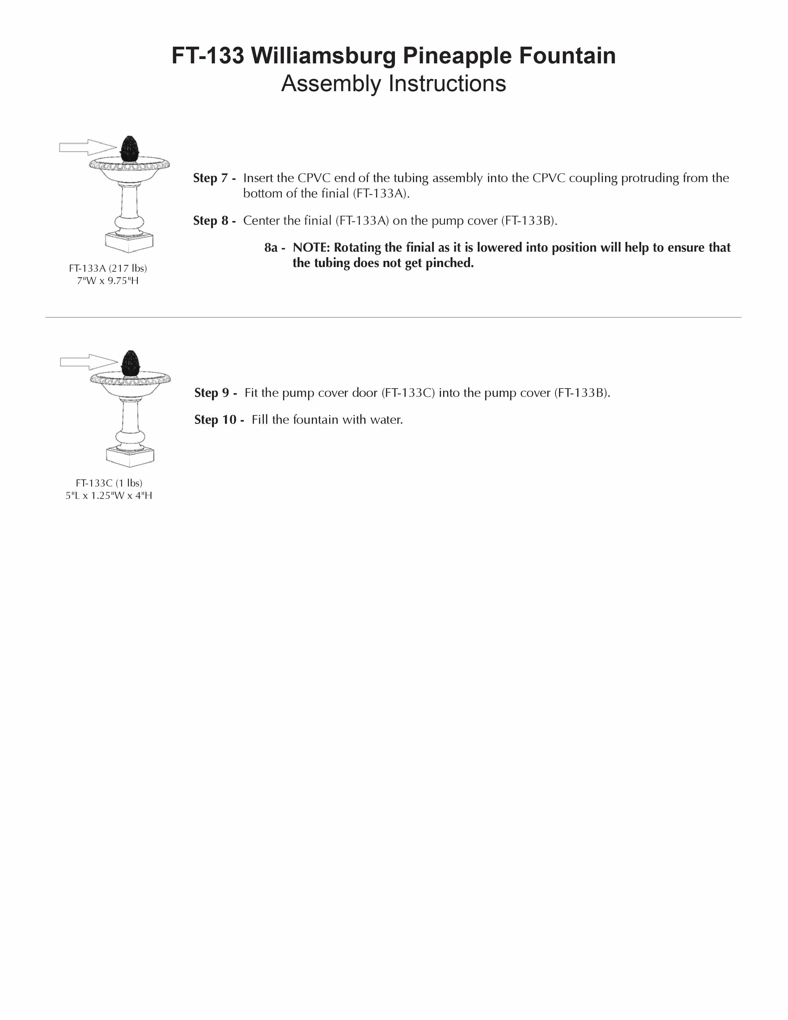 Williamsburg Pineapple Garden Water Fountain - Outdoor Art Pros