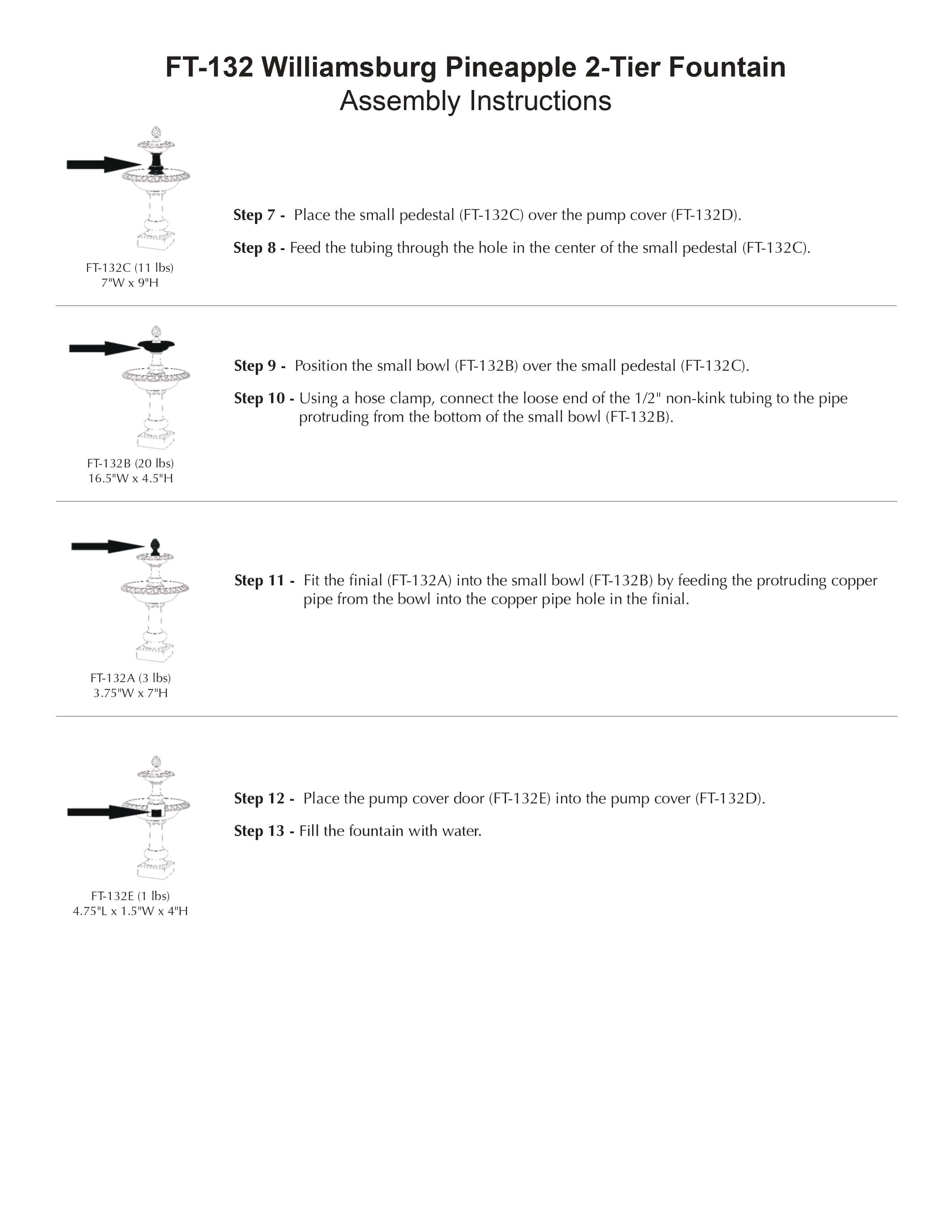 Williamsburg Pineapple 2 Tier Garden Water Fountain - Outdoor Art Pros