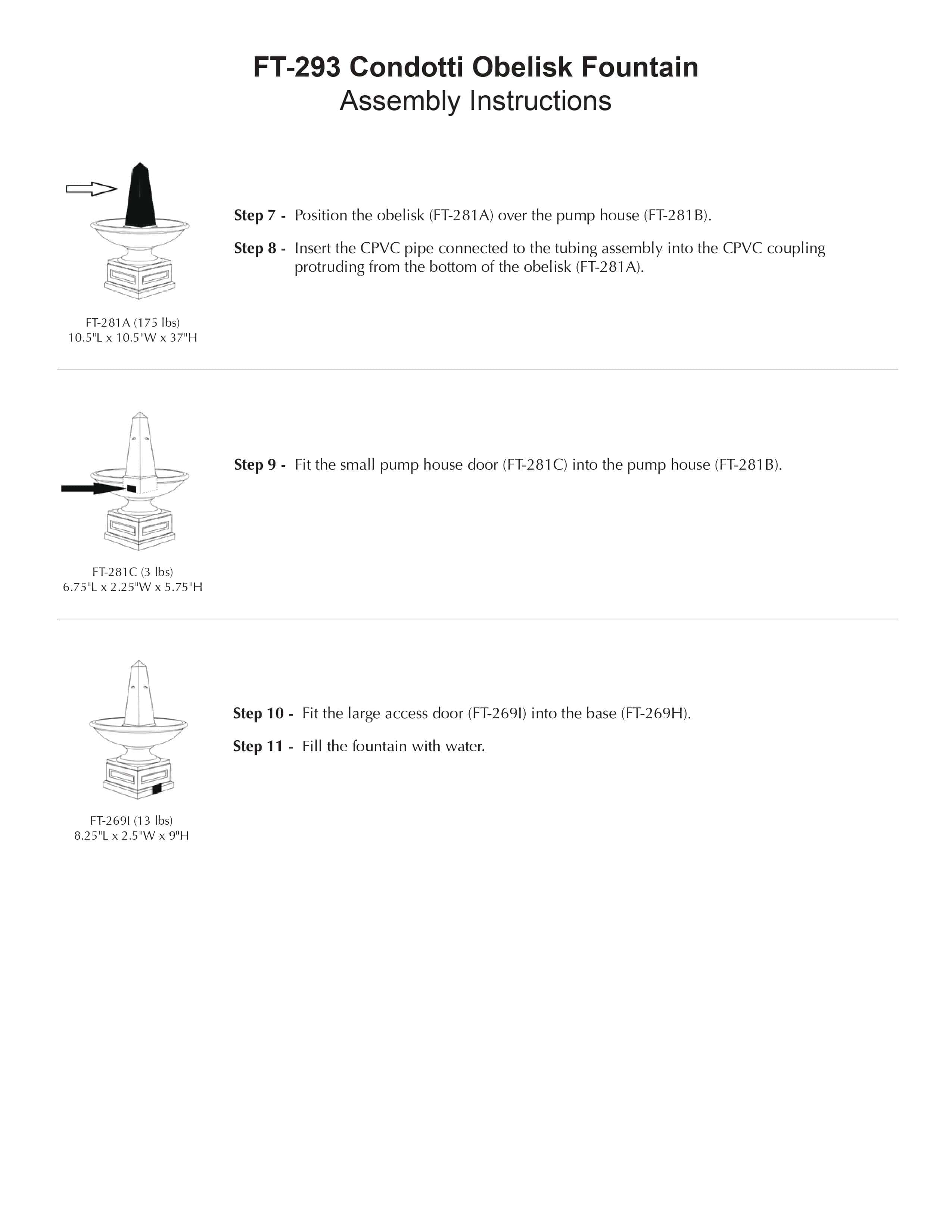Condotti Obelisk Outdoor Fountain - Outdoor Art Pros