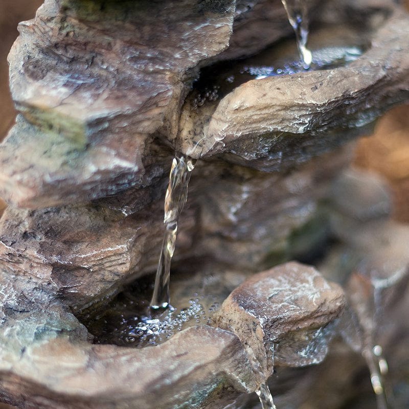 16" Castle Ledgestone Rock Fountain with LED Lights - Outdoor Art Pros