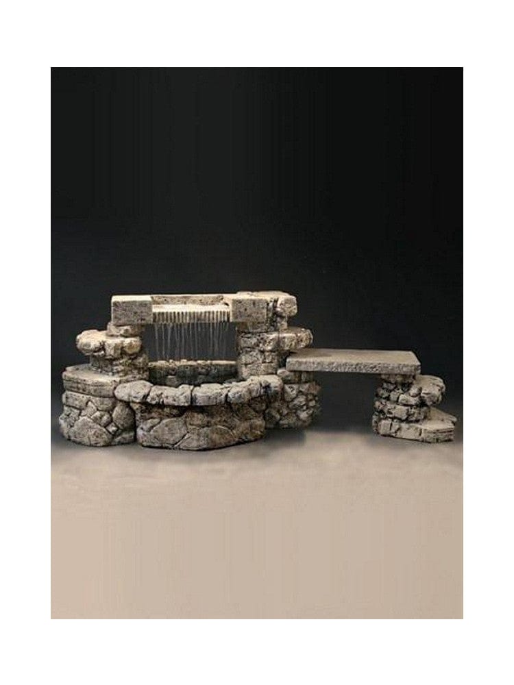 Rainbow Falls Outdoor Water Fountain With Bench - Outdoor Art Pros
