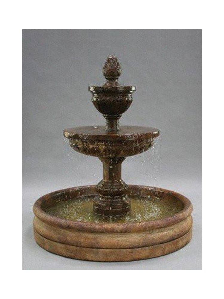 Mediterranean Cast Stone Garden Fountain With 46 Inch Basin - Outdoor Art Pros