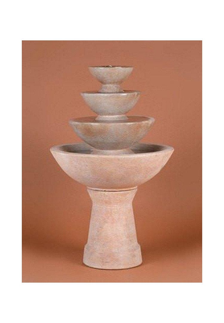 4-Tier Color Bowl Garden Water Fountain - Tall - Outdoor Art Pros