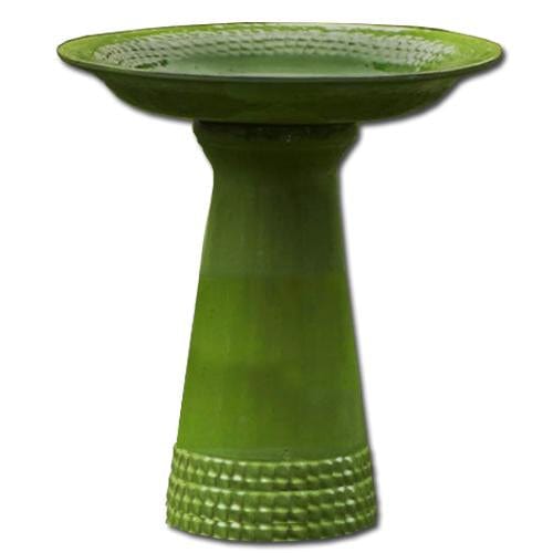 Yellow Green Tattersall Birdbath - Outdoor Art Pros