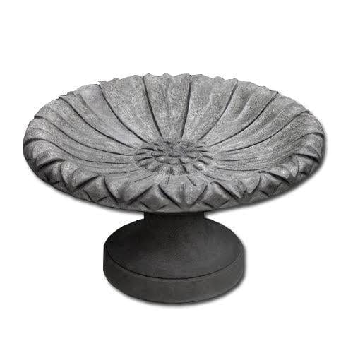 Small Lotus Cast Stone Birdbath - Outdoor Art Pros