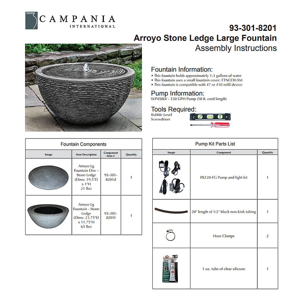 Arroyo Large Fountain - Outdoor Art Pros