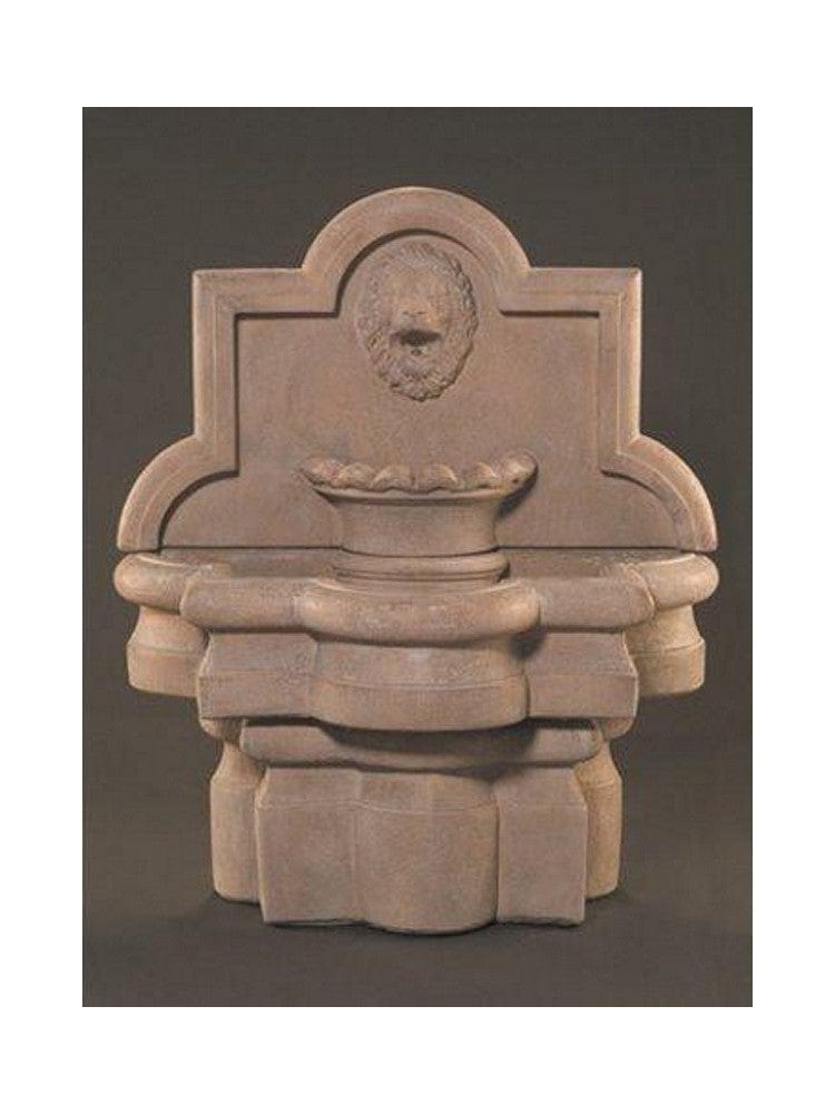 Lion Quatrefoil Wall Outdoor Fountain - Small - Outdoor Art Pros