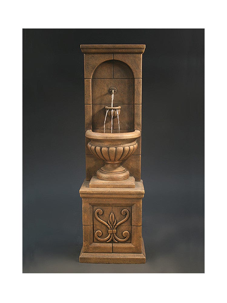 Vestibule Wall Cast Stone Outdoor Fountain - Outdoor Art Pros