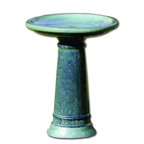 Petrol Glazed BirdBath - Outdoor Art Pros