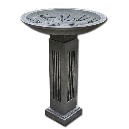 Sagano Cast Stone Birdbath - Outdoor Art Pros