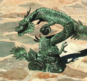 Brass Baron Small Water Dragon Garden Accent and Pool Statuary - Brass Baron - Outdoor Art Pros